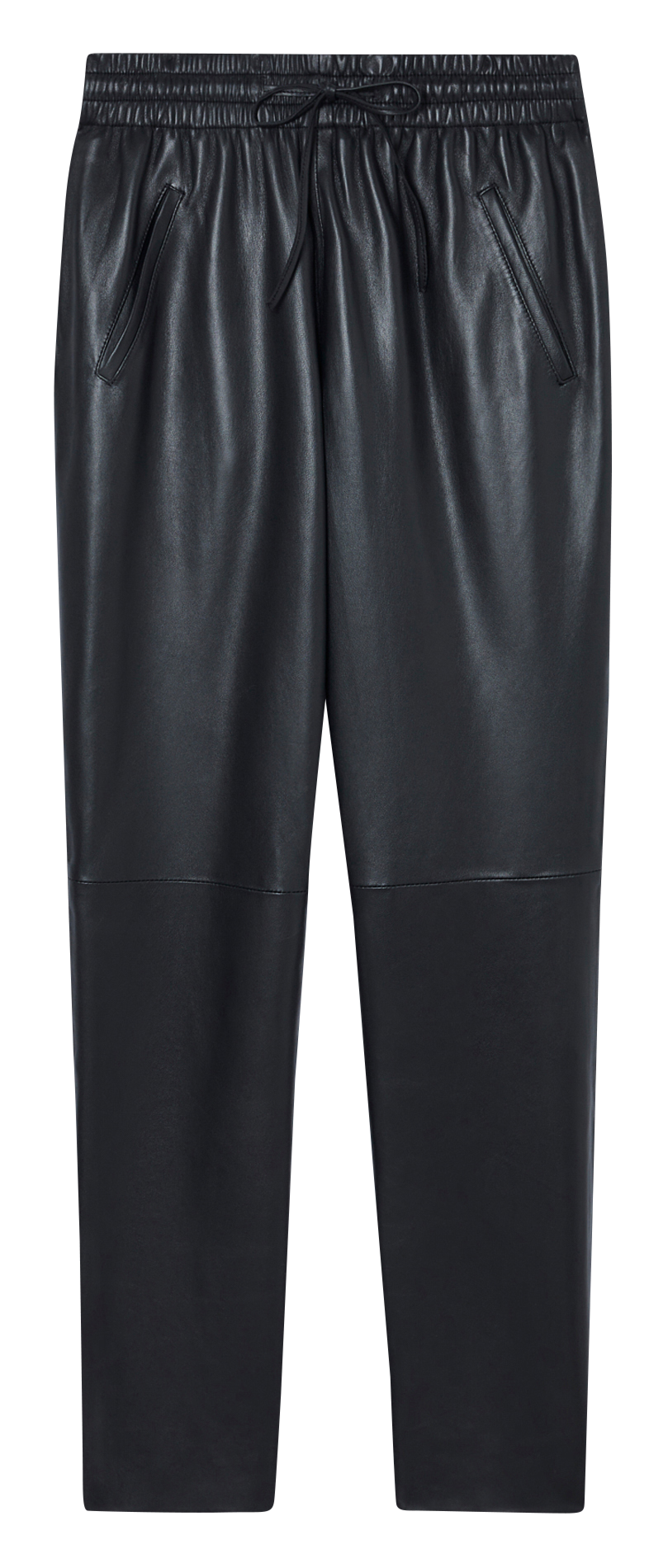 Straight high-waisted leather pants ZAPA Black