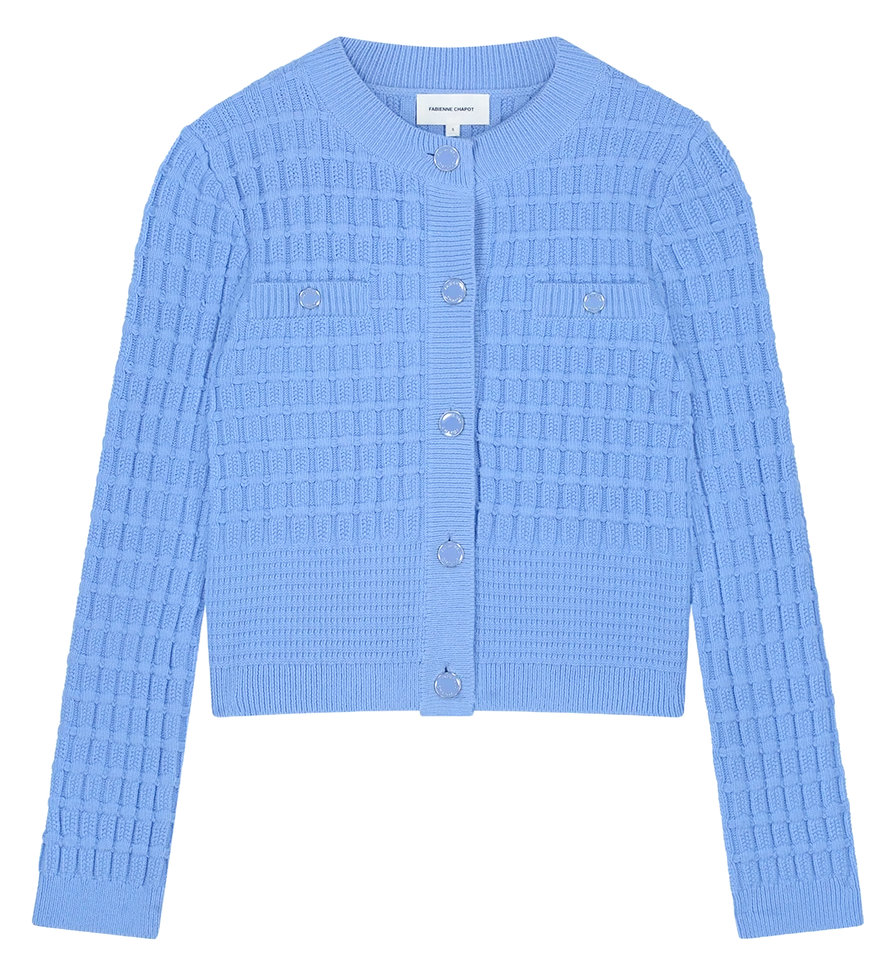 Geribbelde cardigan met knopen FABIENNE CHAPOT Wit