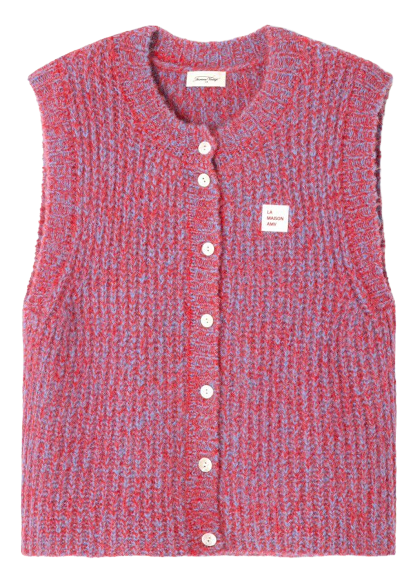 Straight round-neck cardigan AMERICAN VINTAGE Red