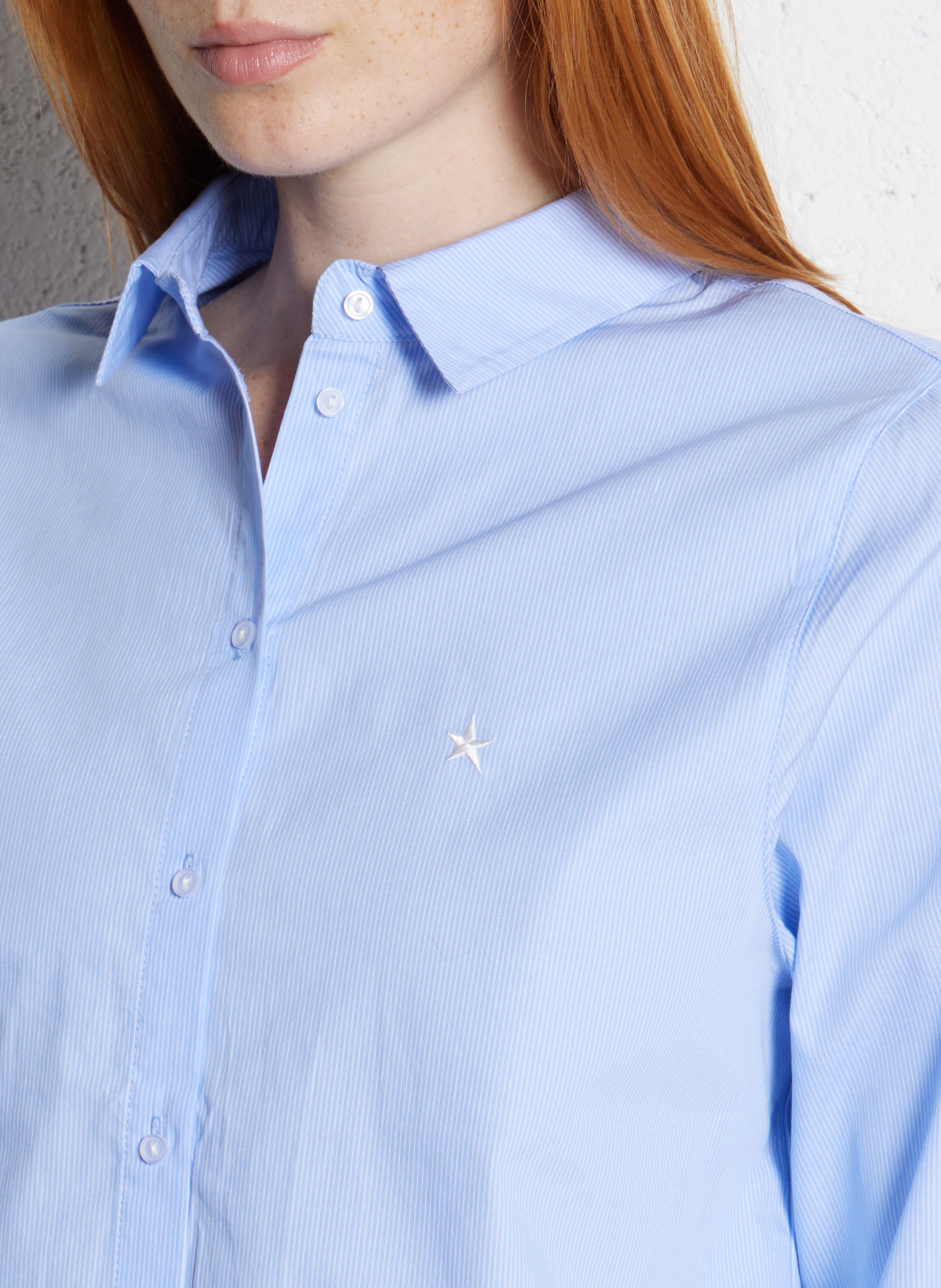 Chemise ample col classique en coton SUD EXPRESS Bleu