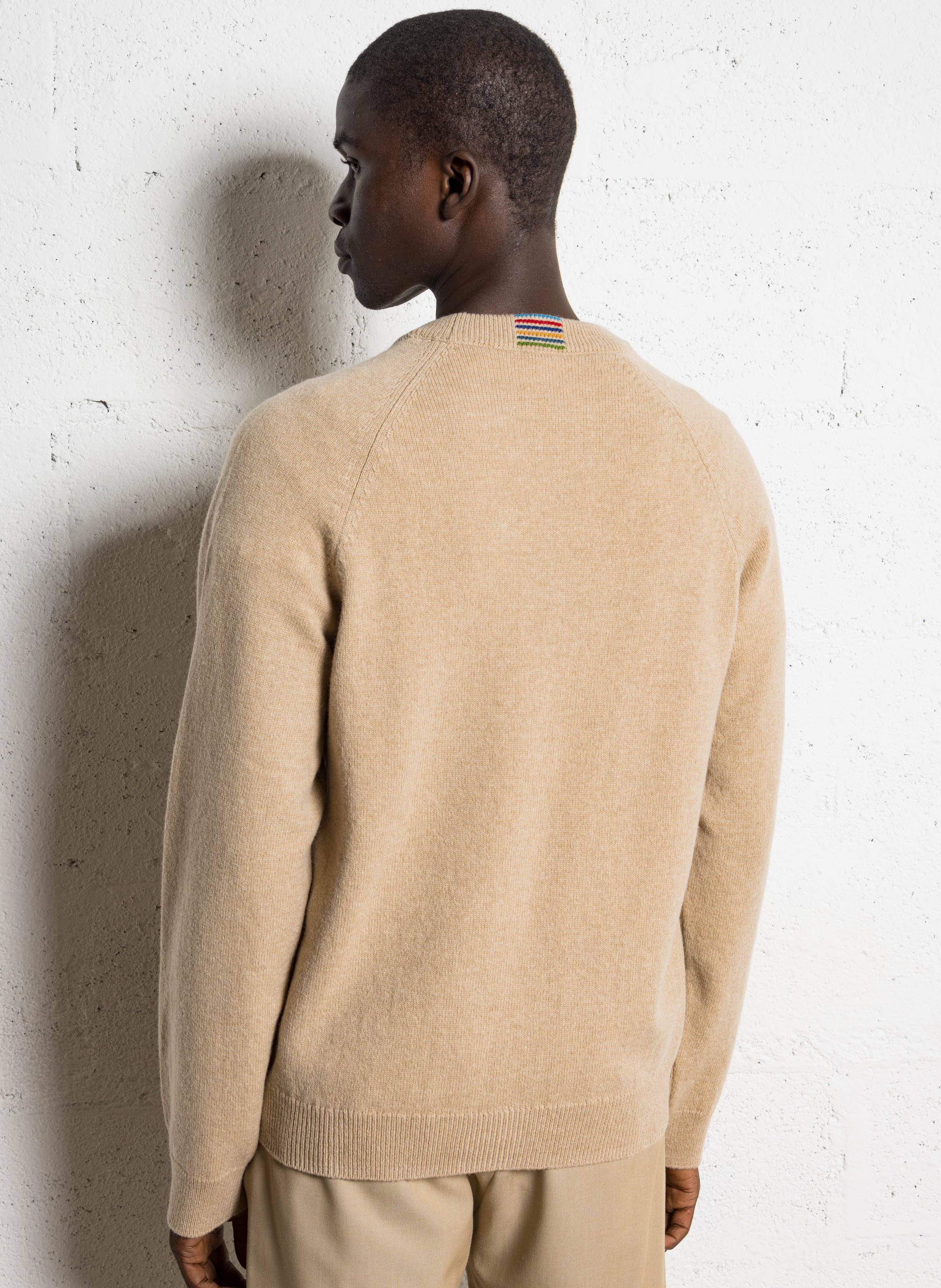 Straight round-neck merino wool sweater PAUL SMITH Beige