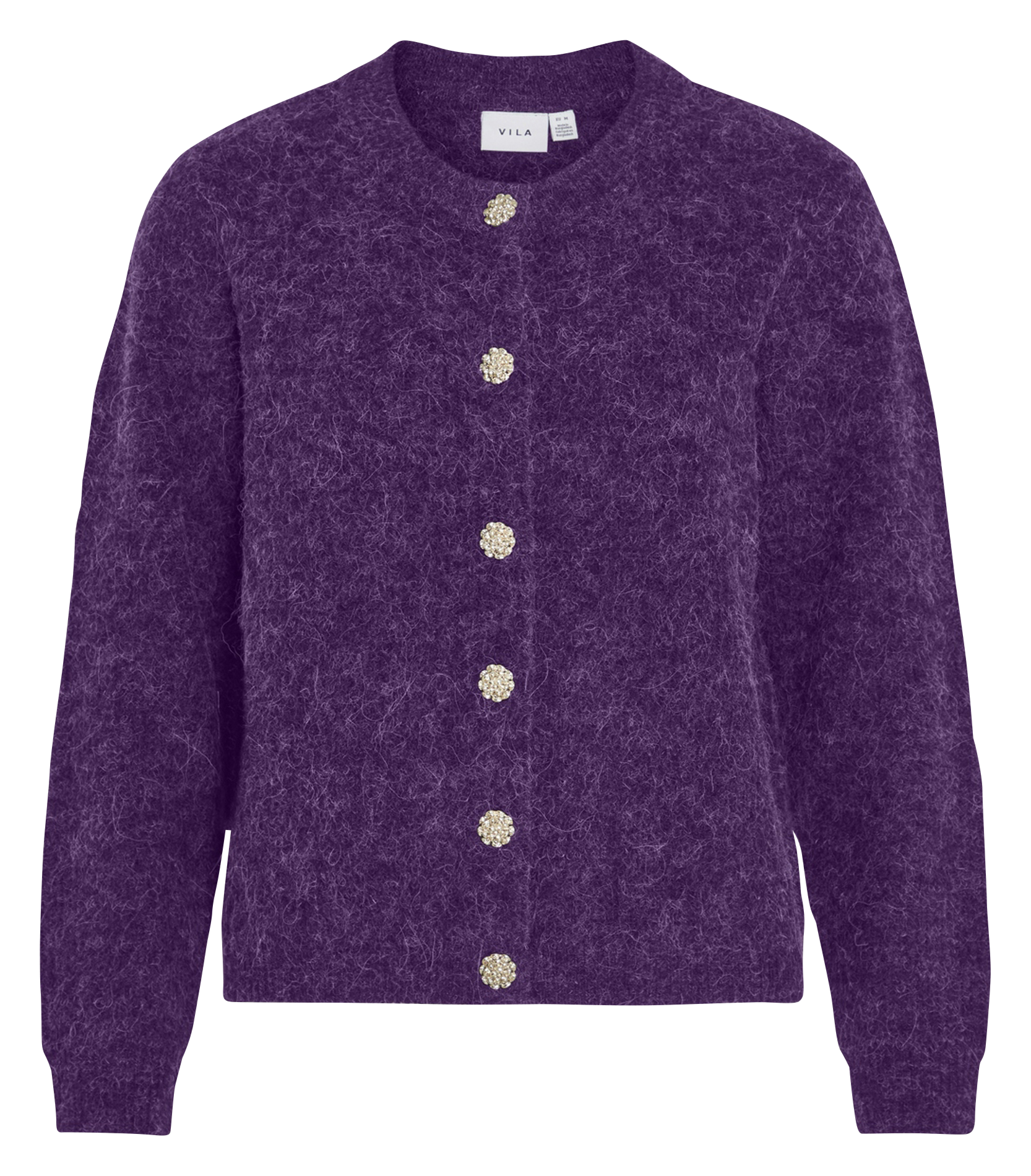 Cardigan droit à boutons bijoux VILA Violet