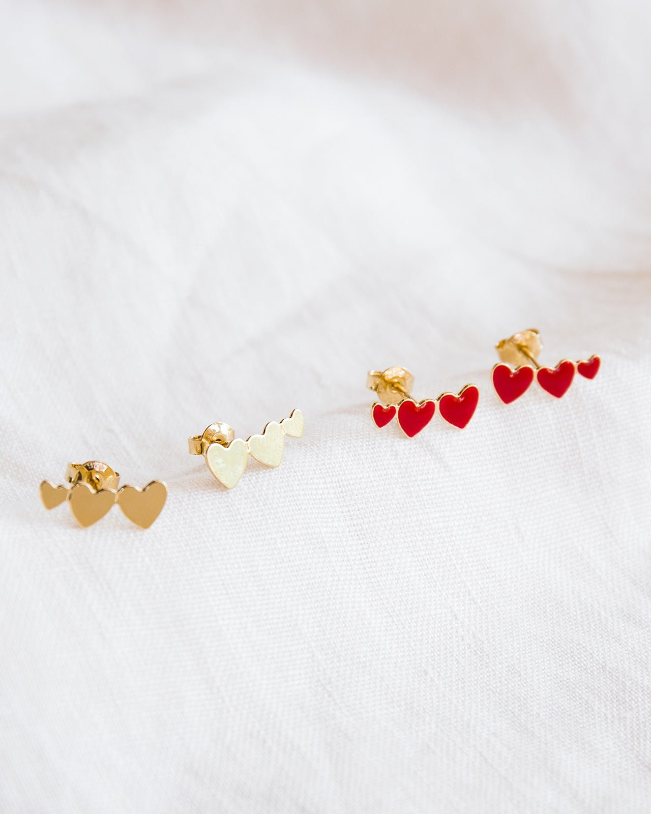 The 3 hearts earrings EMOI EMOI Red