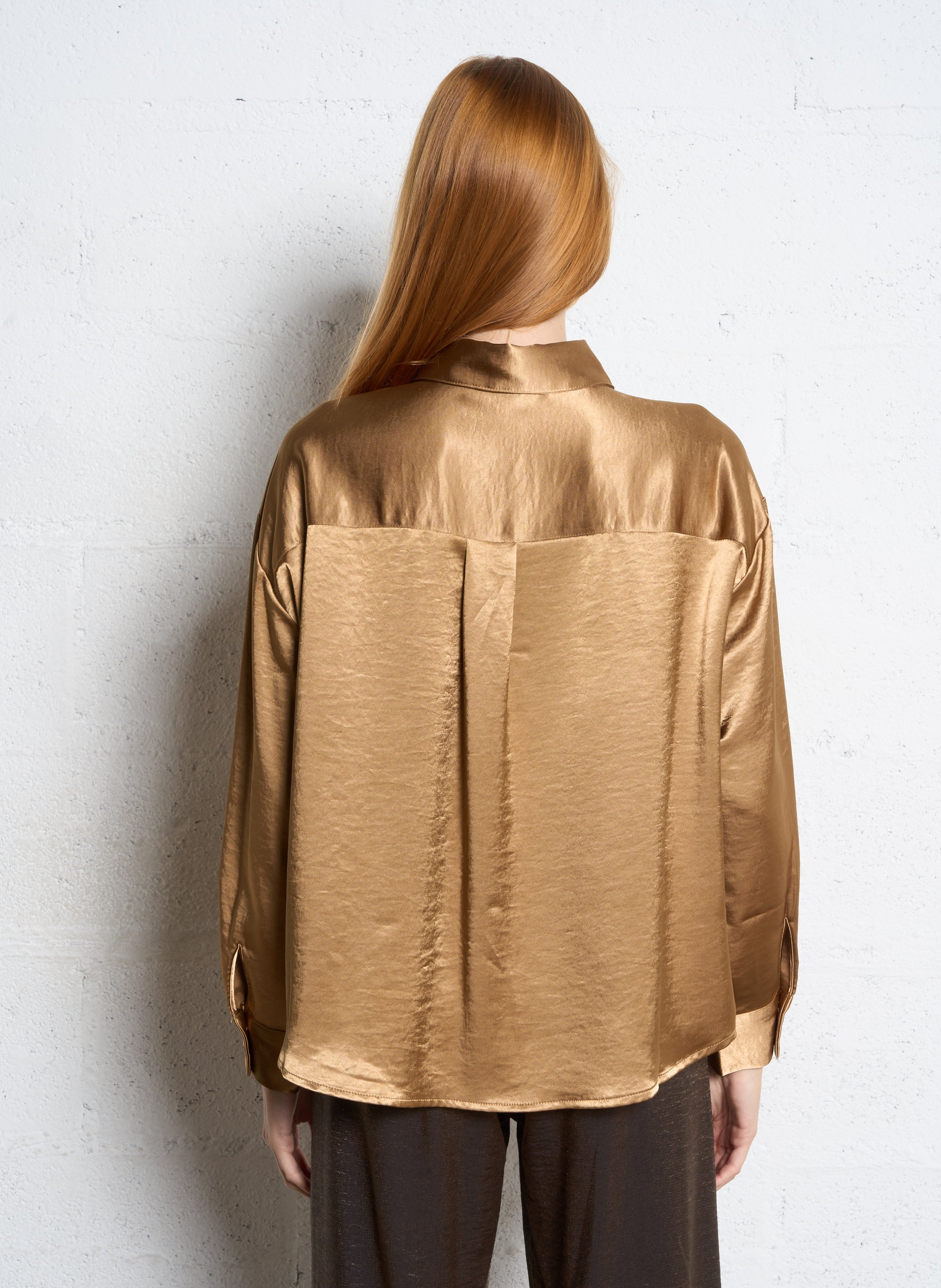 Bedruckte Bluse mit klassischem Kragen THE KORNER Golden