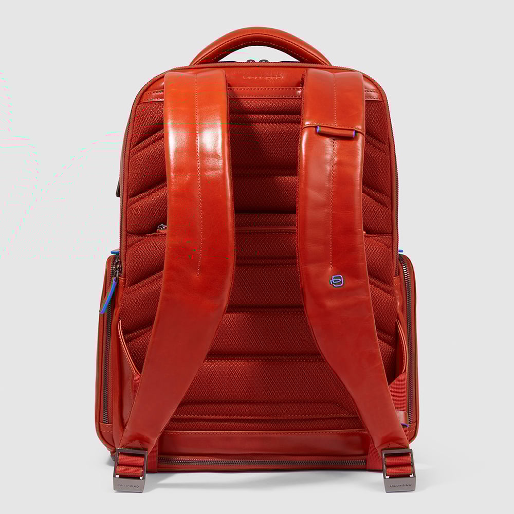 Backpack for laptop and iPad® with shockproof and RFID anti-fraud protection, anti-theft cable PIQUADRO Brown