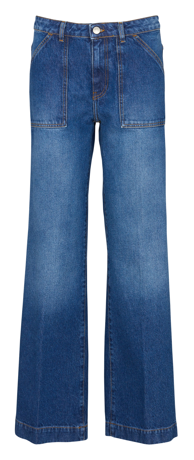 Straight-leg soft faded denim jeans ACQUAVERDE Blue
