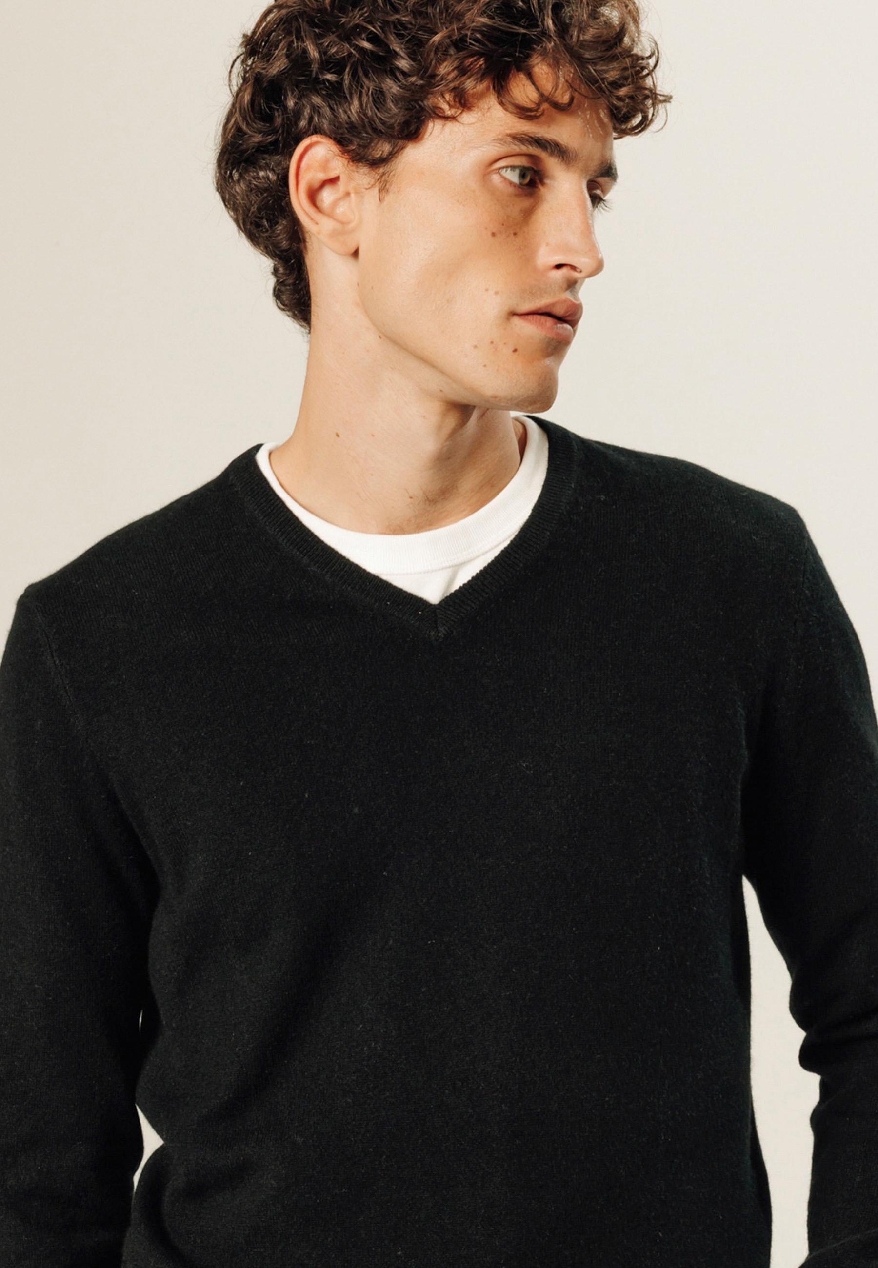 Pull col v en cachemire RODIER Noir