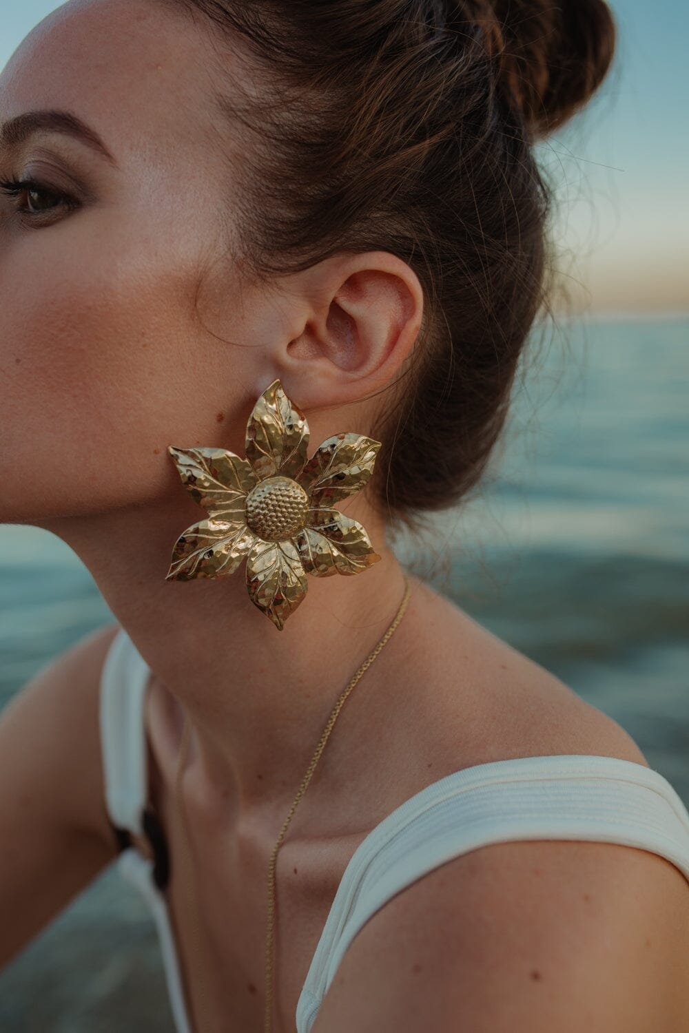 AGLAÉ - Silver-plated flower maxi stud earrings Silver