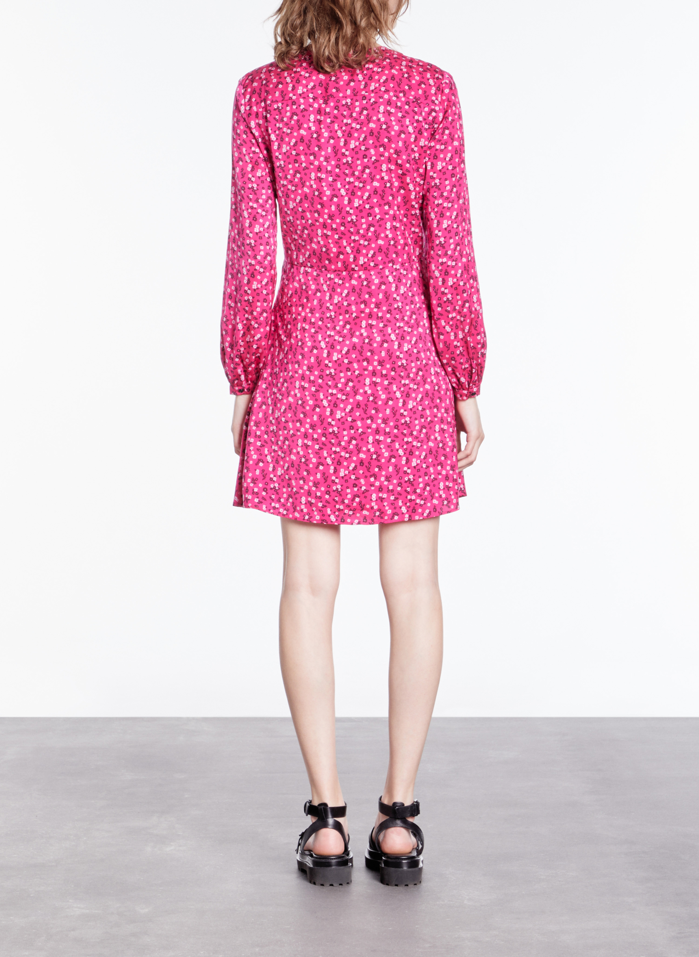 Robe courte col rond imprimé  THE KOOPLES Rose