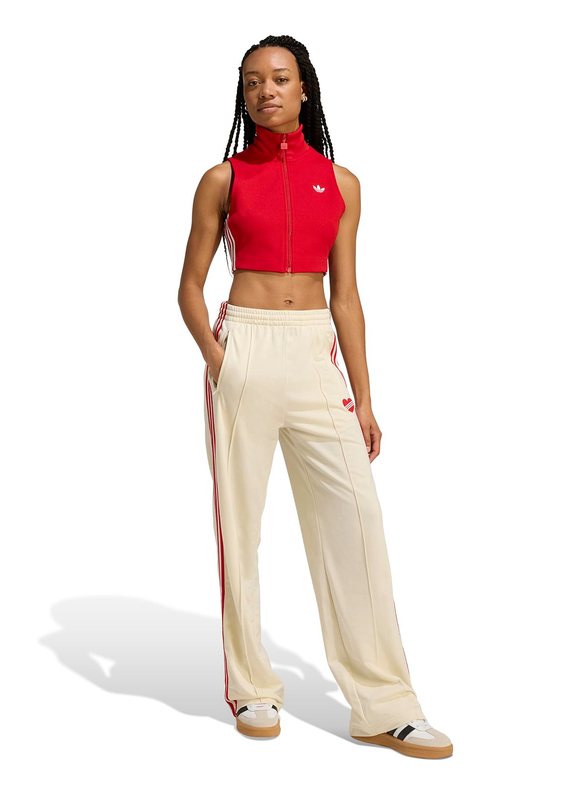 Rechte joggingbroek met hoge taille ADIDAS Wit