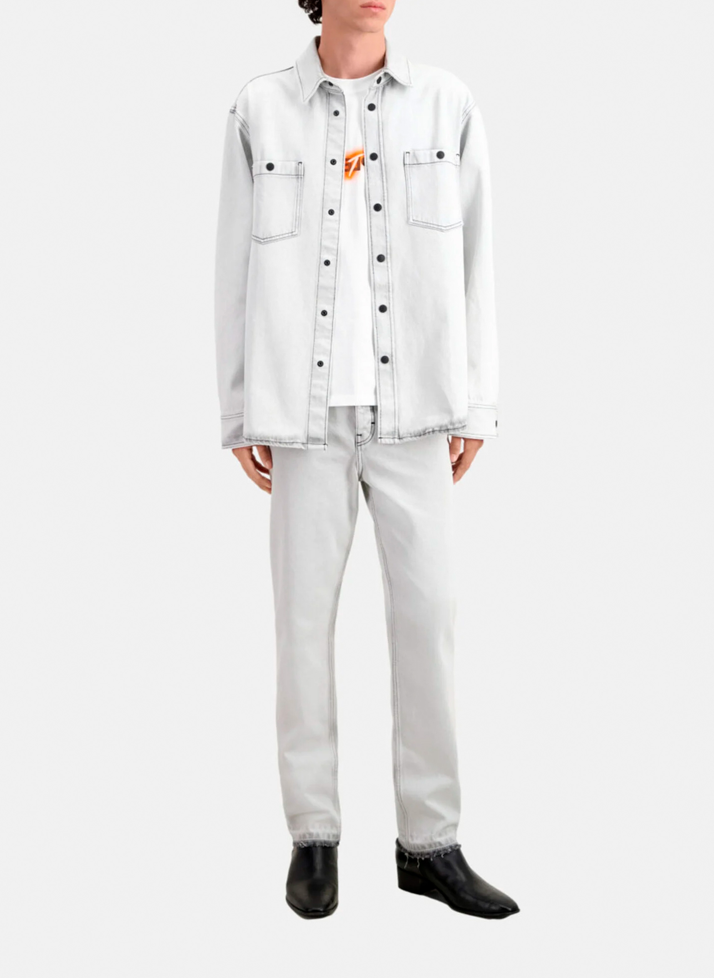 Denim shirt with classic collar THE KOOPLES White