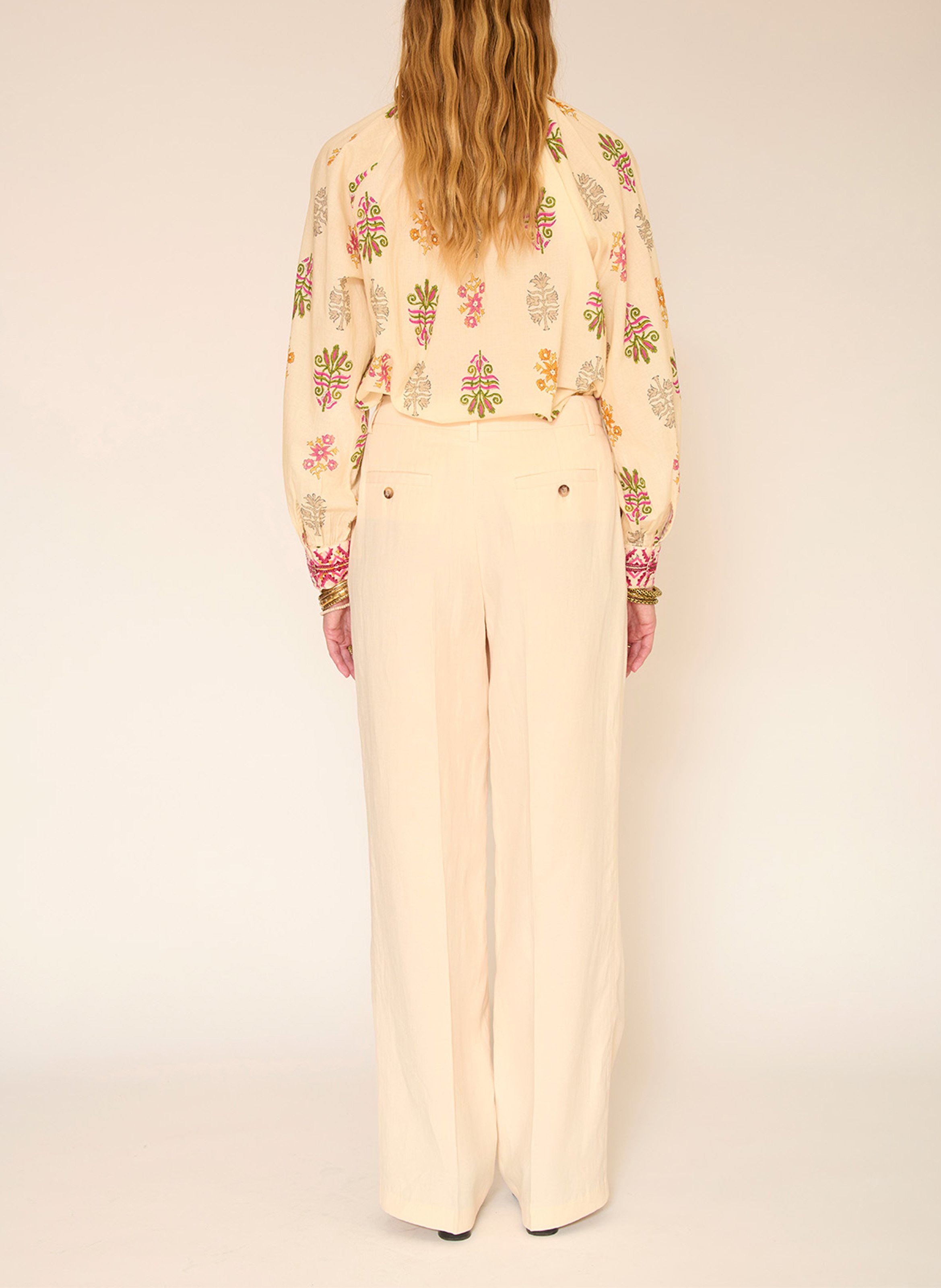 Weit geschnittene Hose MKT Beige