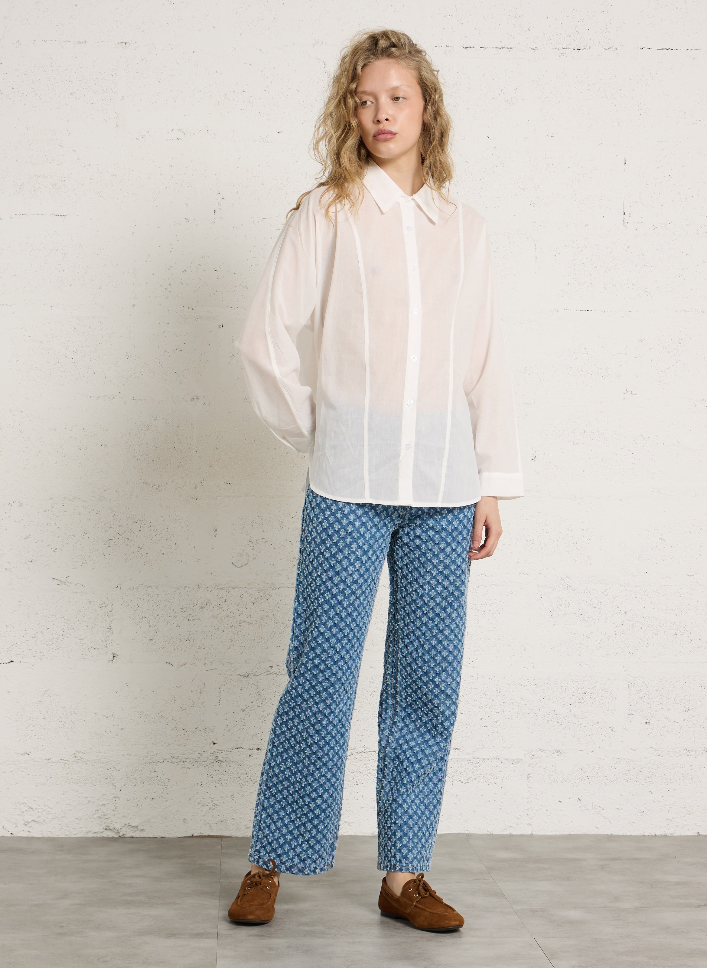 Chemise oversize col classiqueen coton THE KORNER Blanc