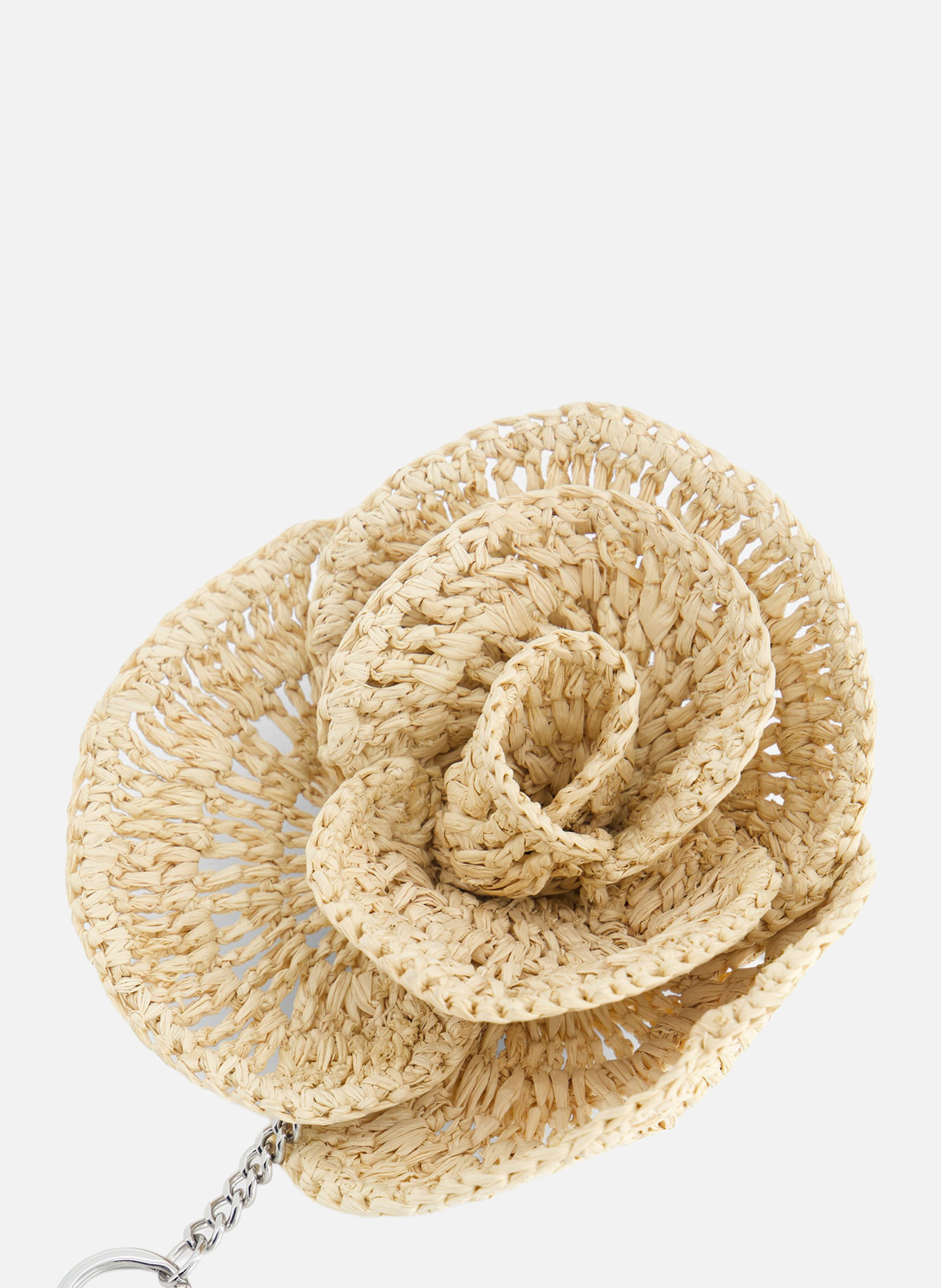 Raffia flower bag charm THE KOOPLES Beige