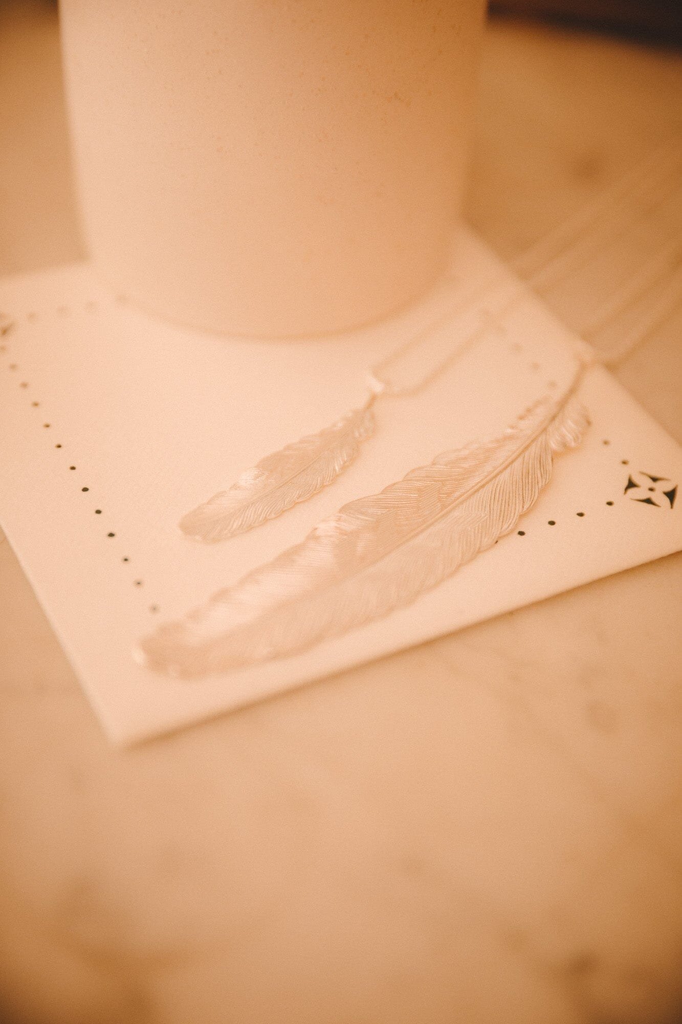 Gold-plated feather necklace MONSIEUR SIMONE Silver