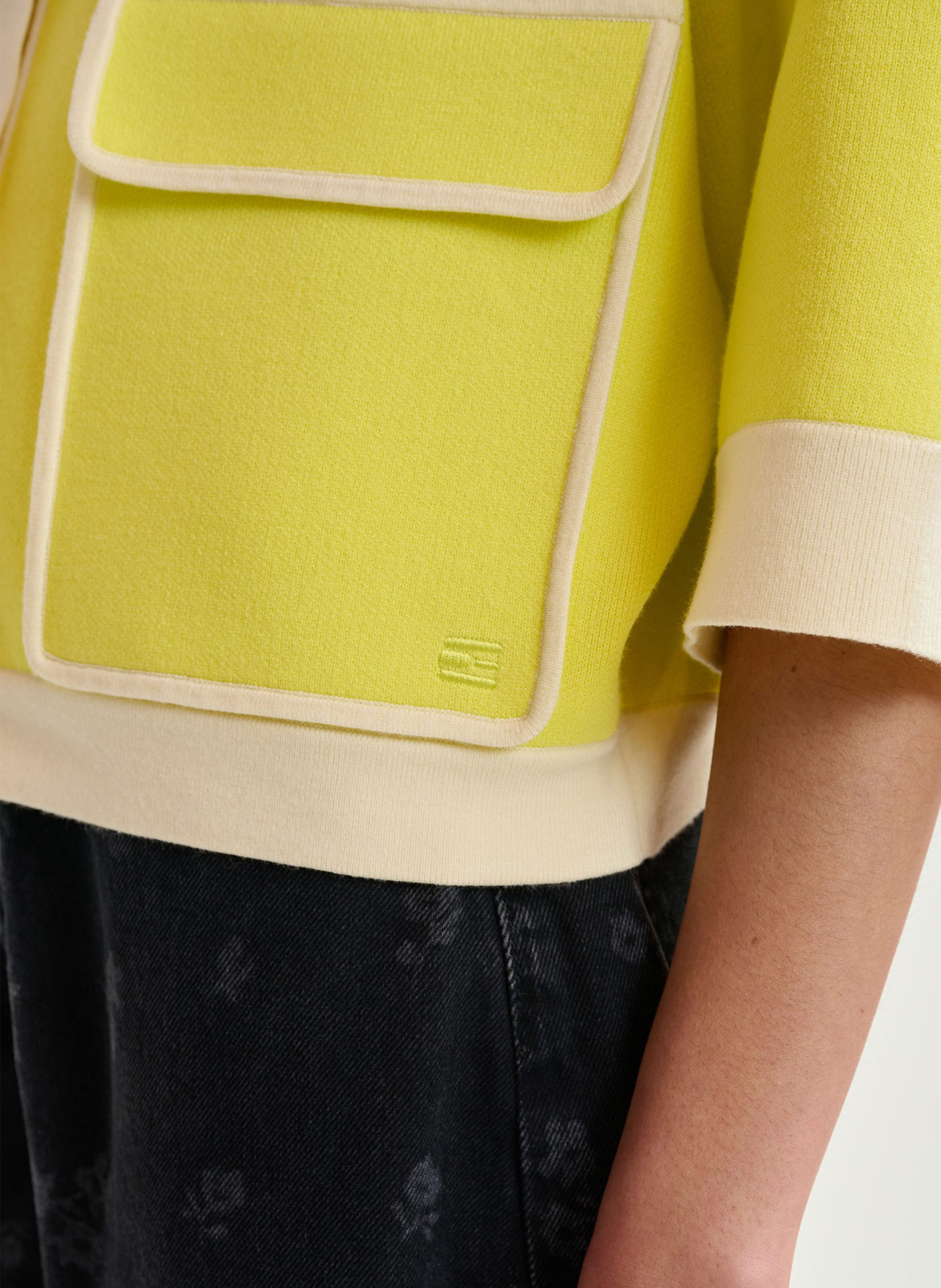 Cardigan with classic collar ESSENTIEL ANTWERP Yellow