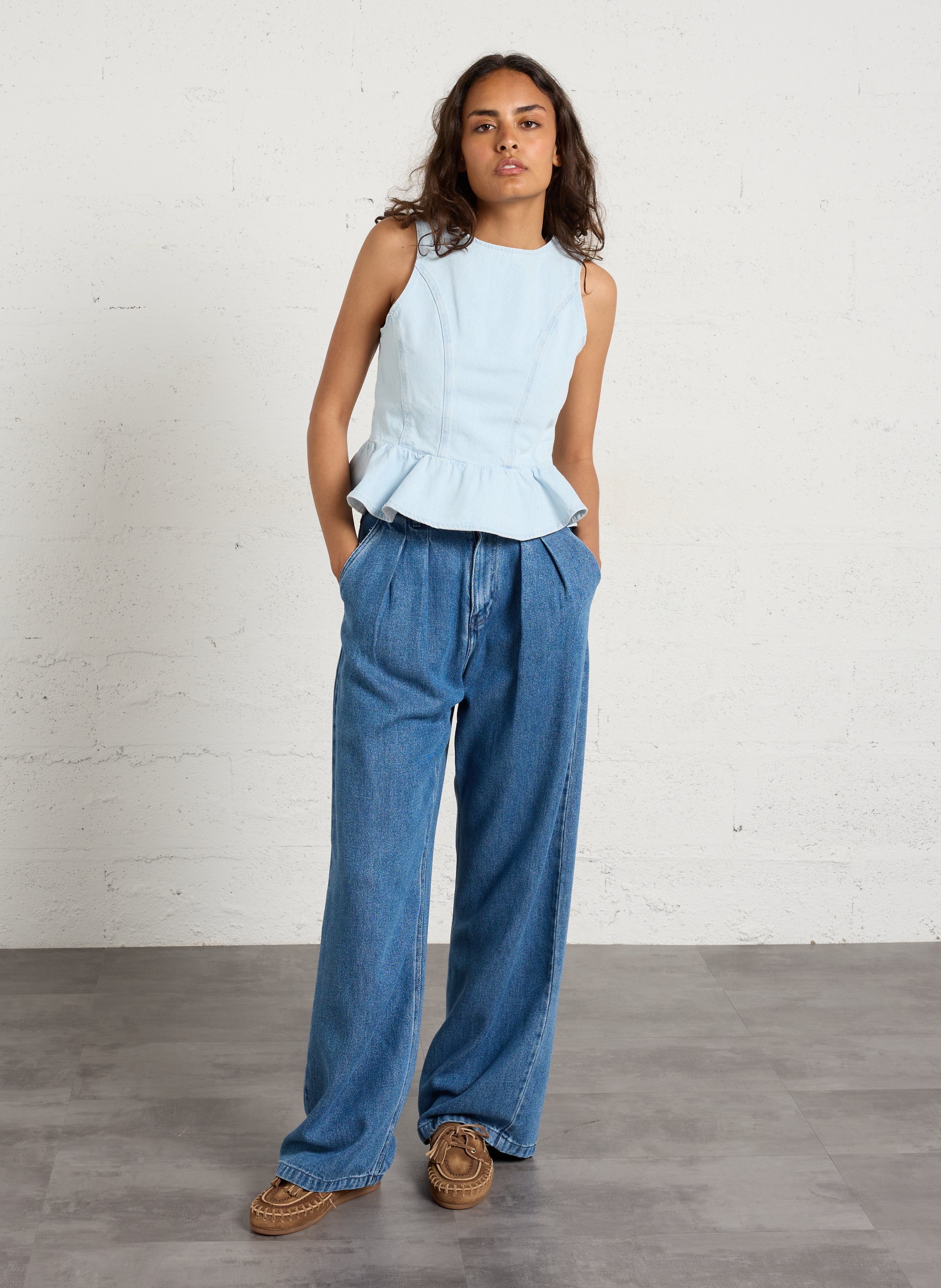 Chaussures bateau en cuir POSA Marron