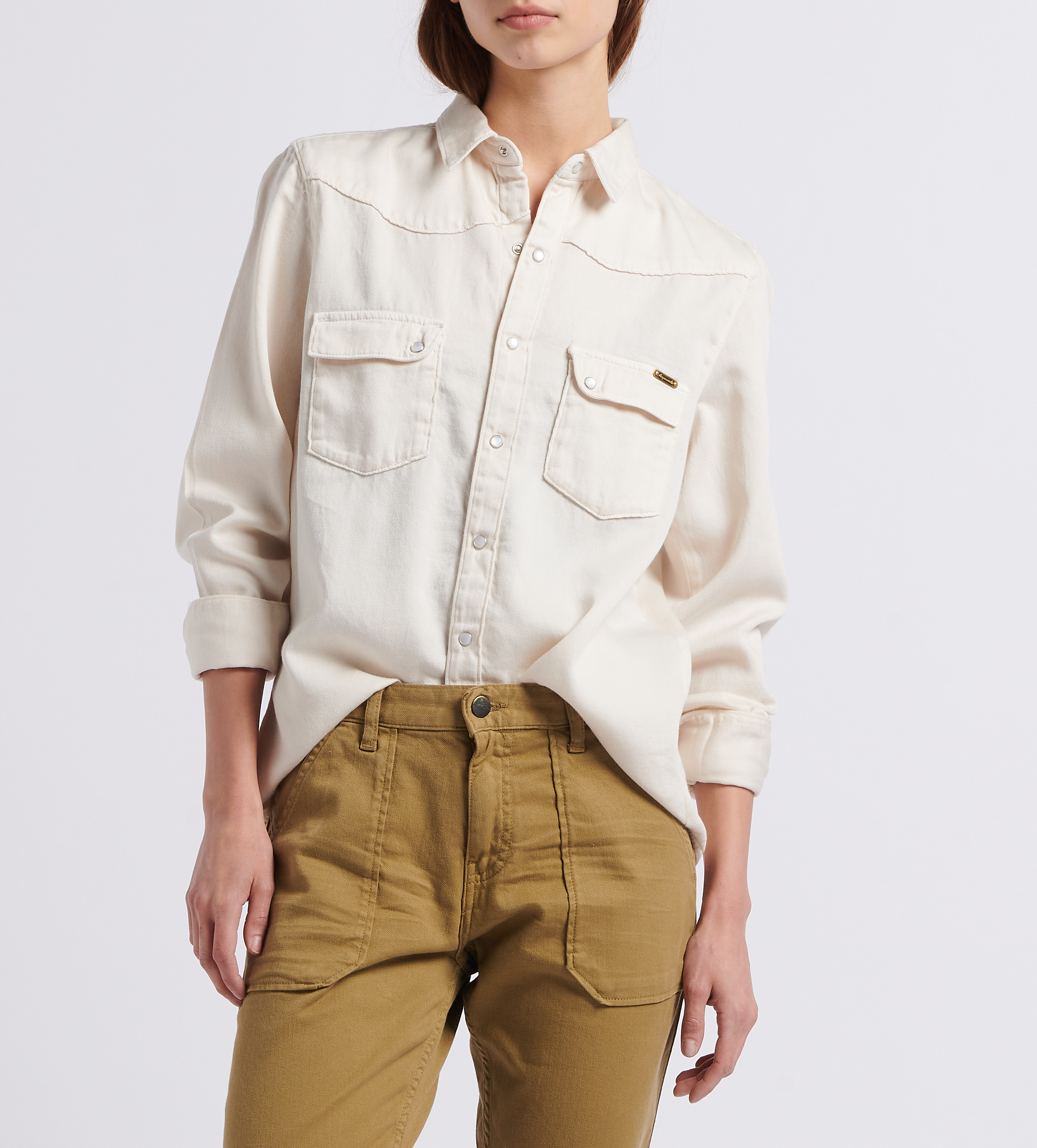 Katoenen blouse met klassieke kraag ACQUAVERDE Wit