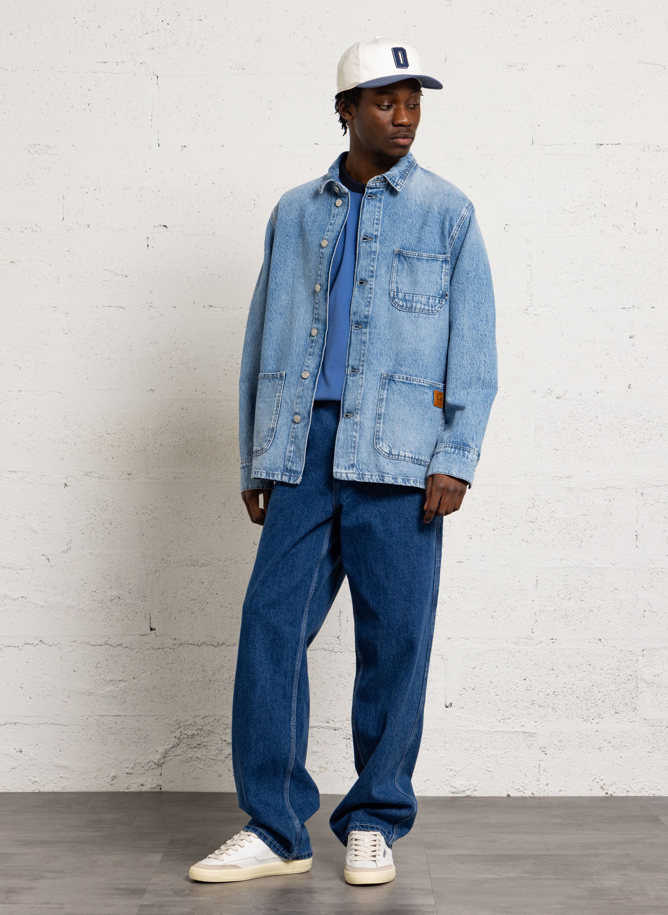 Oversized, katoenen overshirt LE TEMPS DES CERISES Blauw