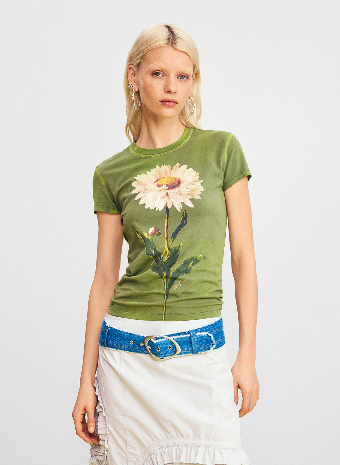 Short-sleeved printed T-shirt DESIGUAL Green