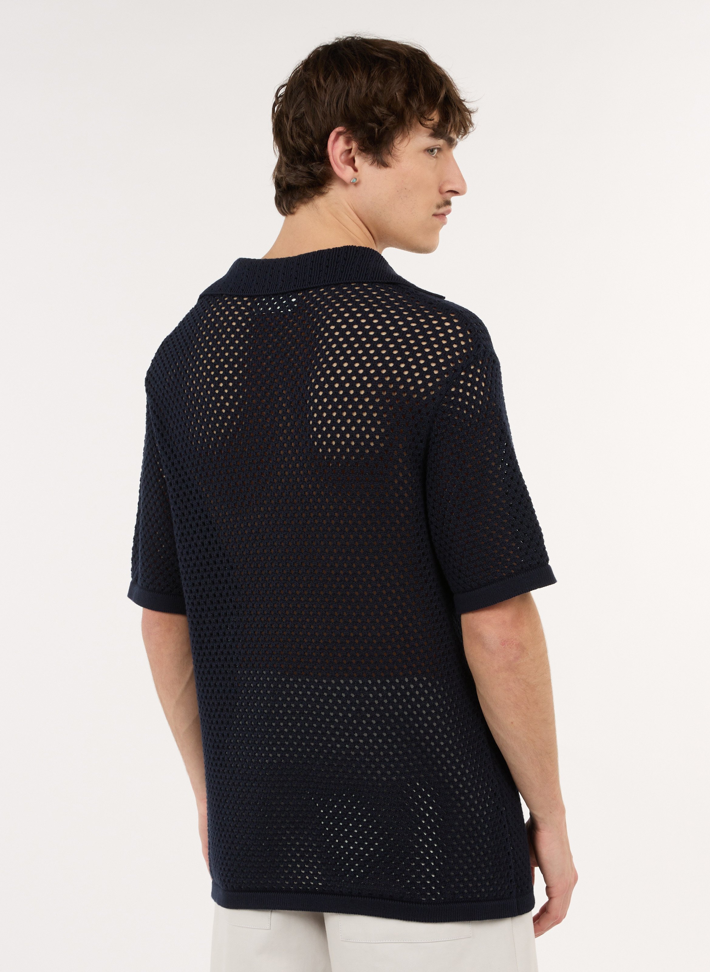 Gerade geschnittenes Poloshirt aus Baumwolle SAISON 1865 Blau