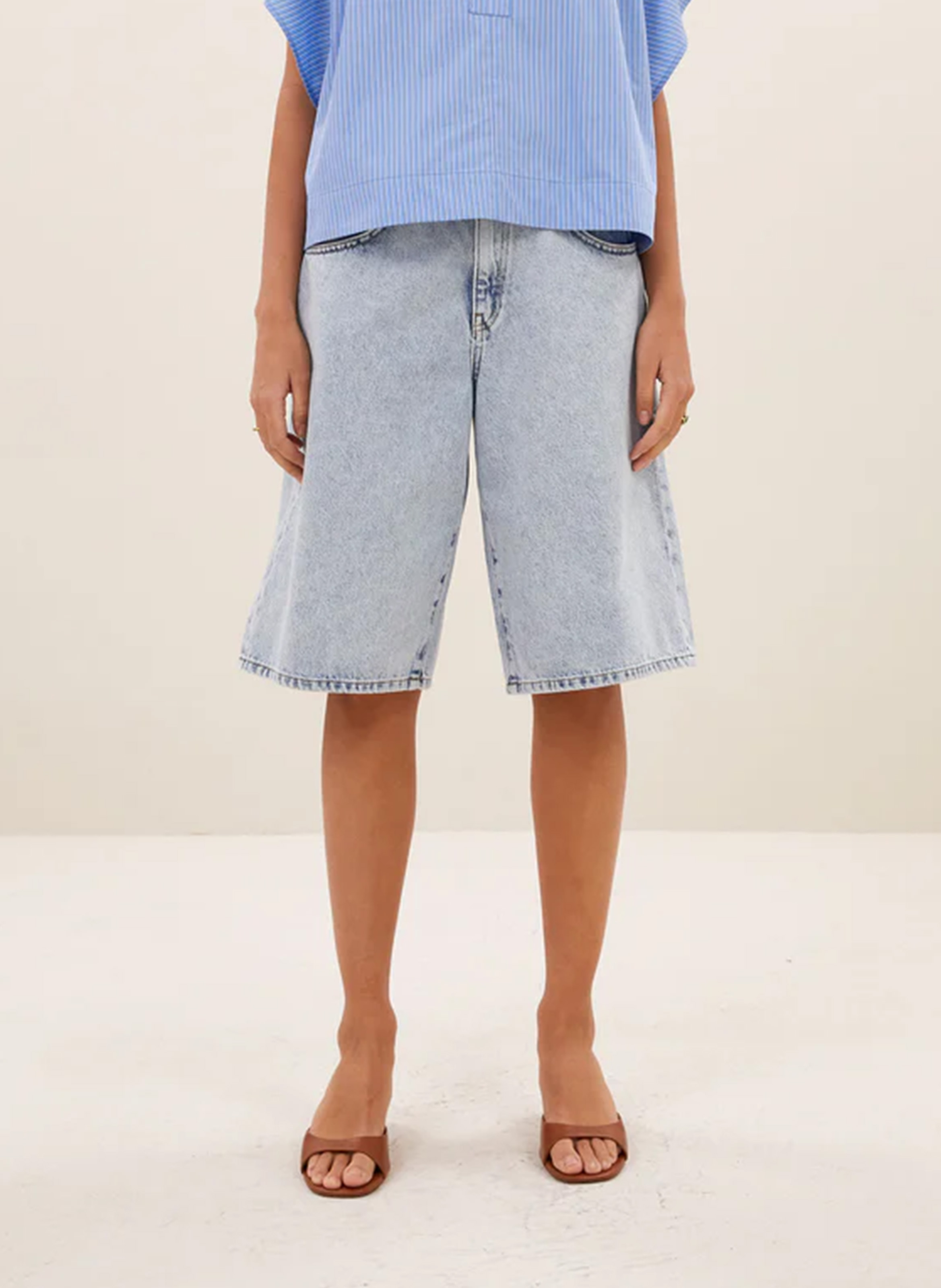 Große Bermuda-Shorts aus Bio-Baumwolle BY BAR Blau
