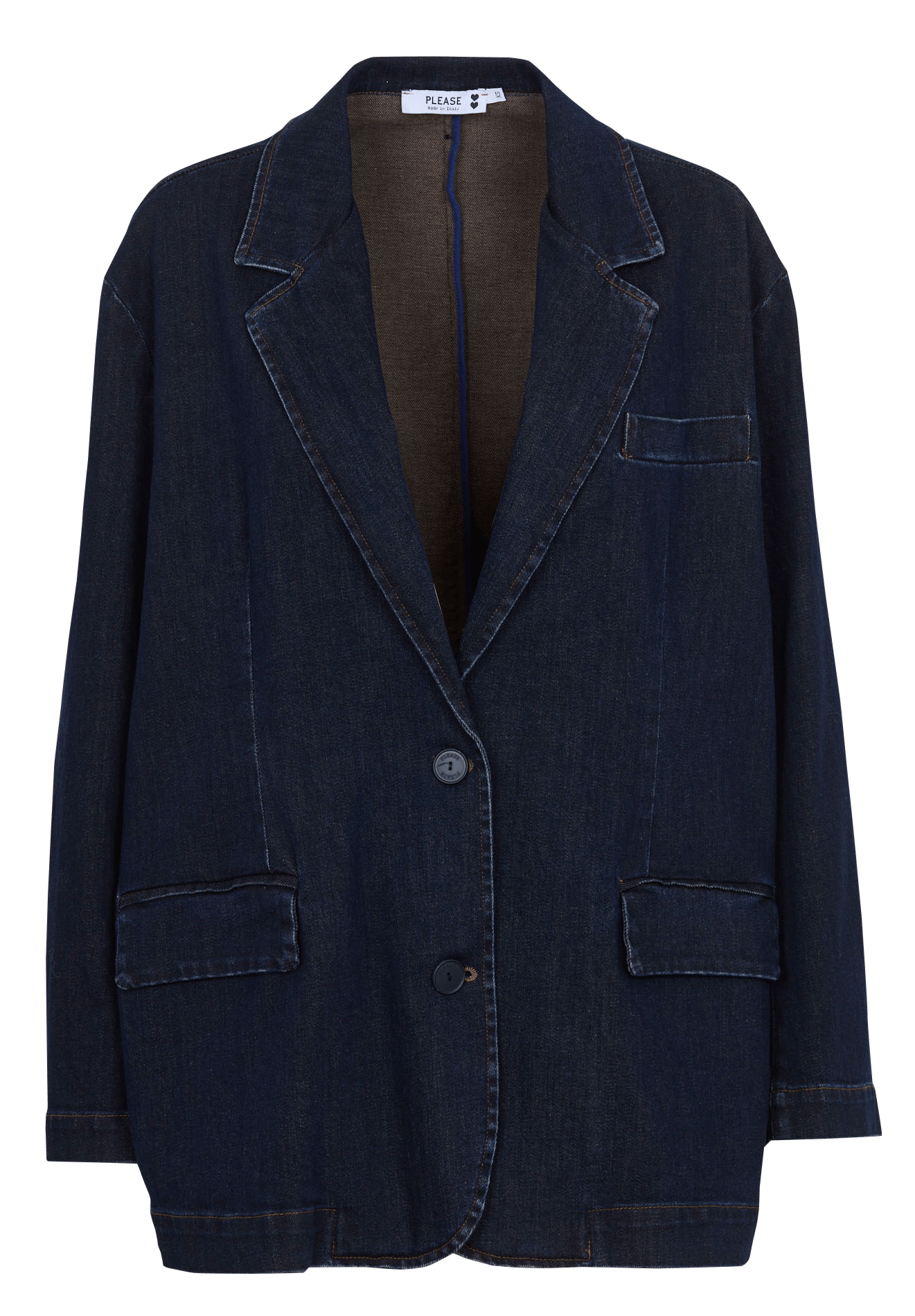 Oversized denim blazer PLEASE Blue
