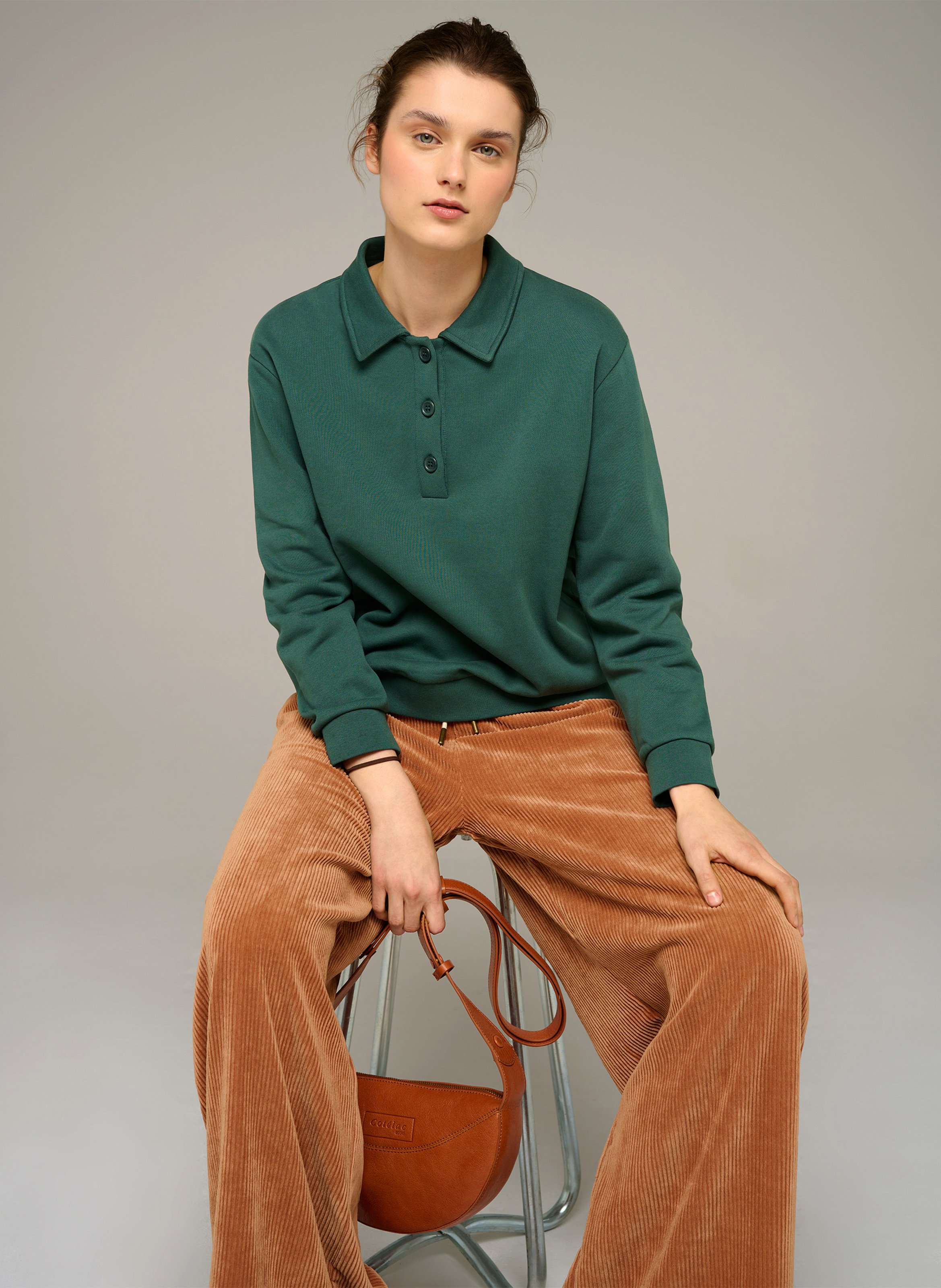 Bio-Baumwoll-Sweatshirt COTELAC ACOTE Grun