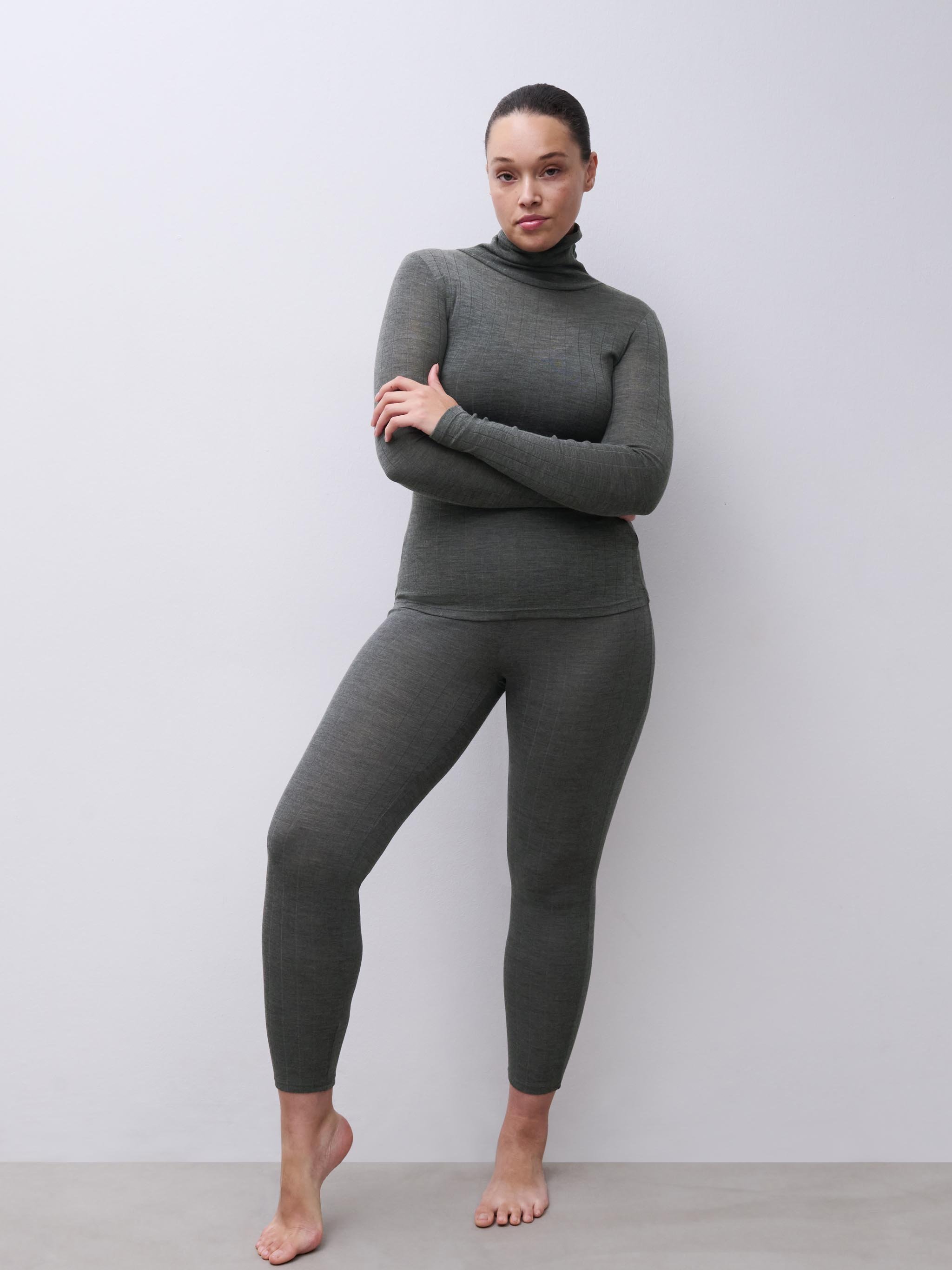 Long-sleeve turtleneck T-shirt CHANTELLE Grey