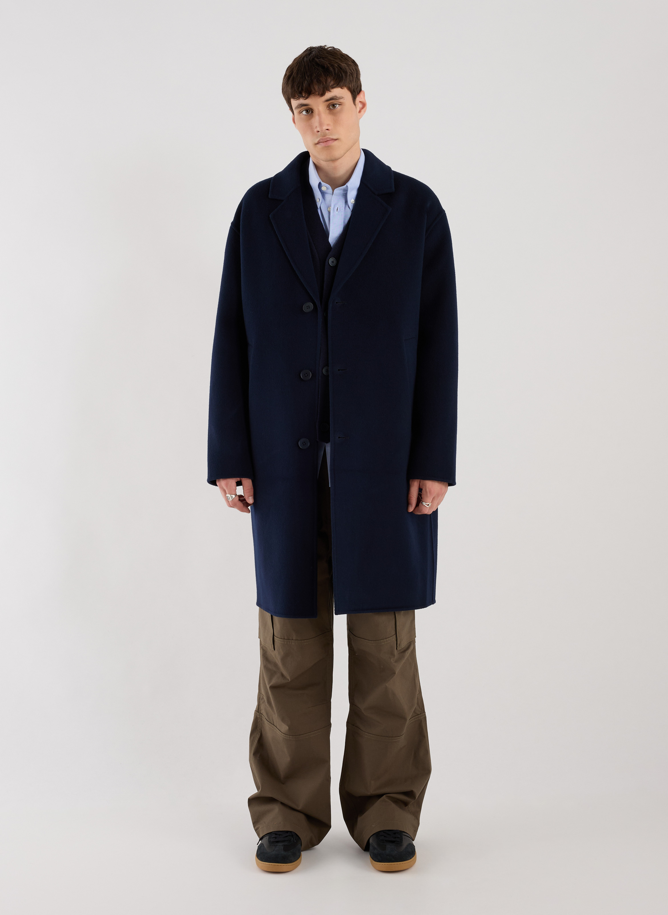 Camel wool coat with tailored collar. SAISON 1865 Blue