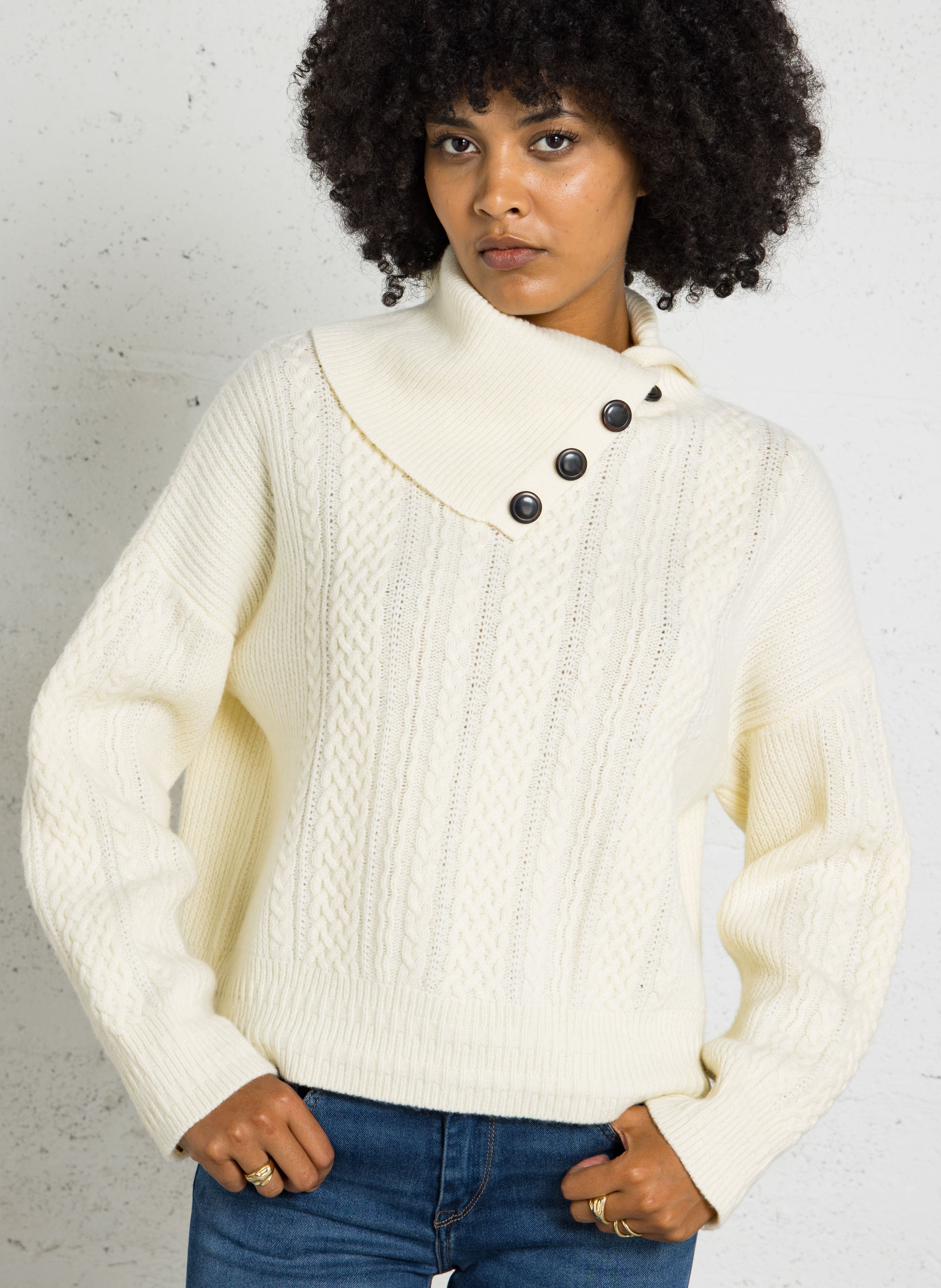 Oversized wool knit sweater MAISON ANJE