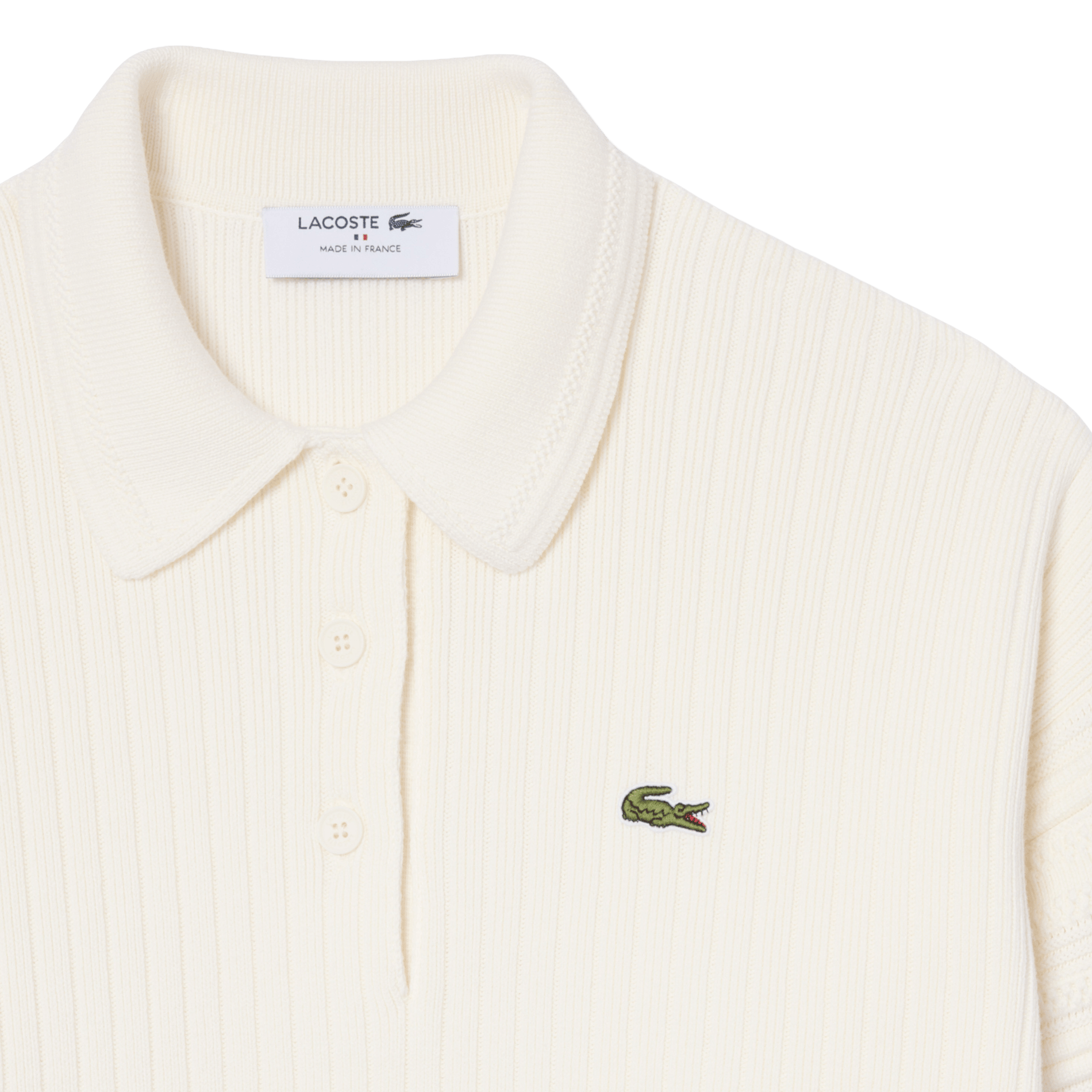 Polo droit manches longues en coton LACOSTE Gris