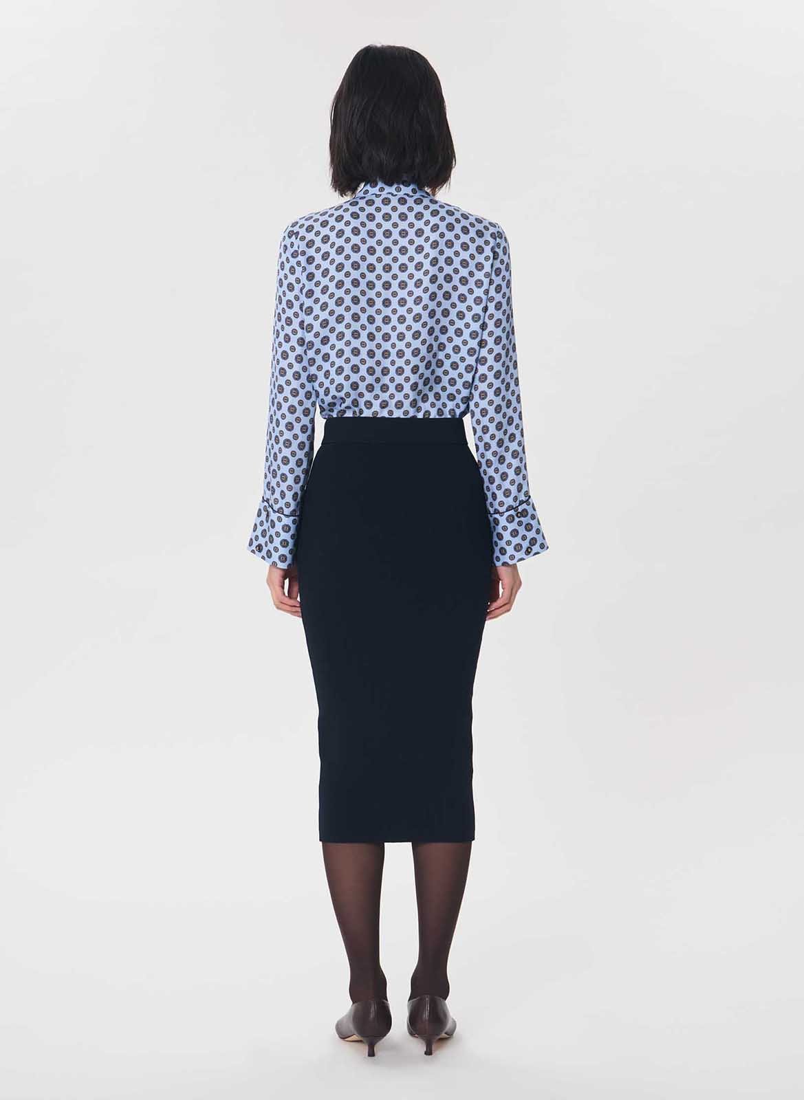 Aansluitende midi-rok in tricot TARA JARMON Blauw