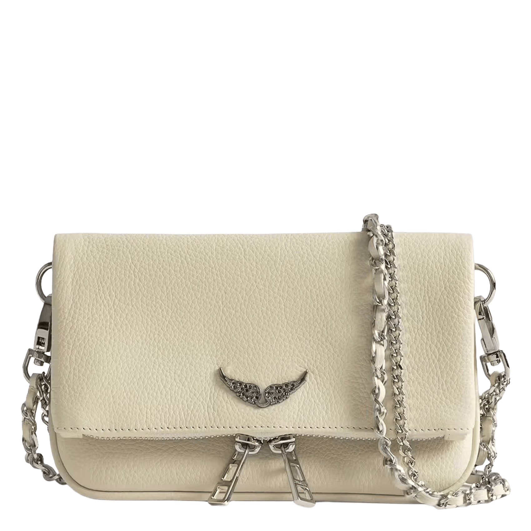 Pochette à rabat bandoulière en cuir | Blanc ZADIG&VOLTAIRE Femme