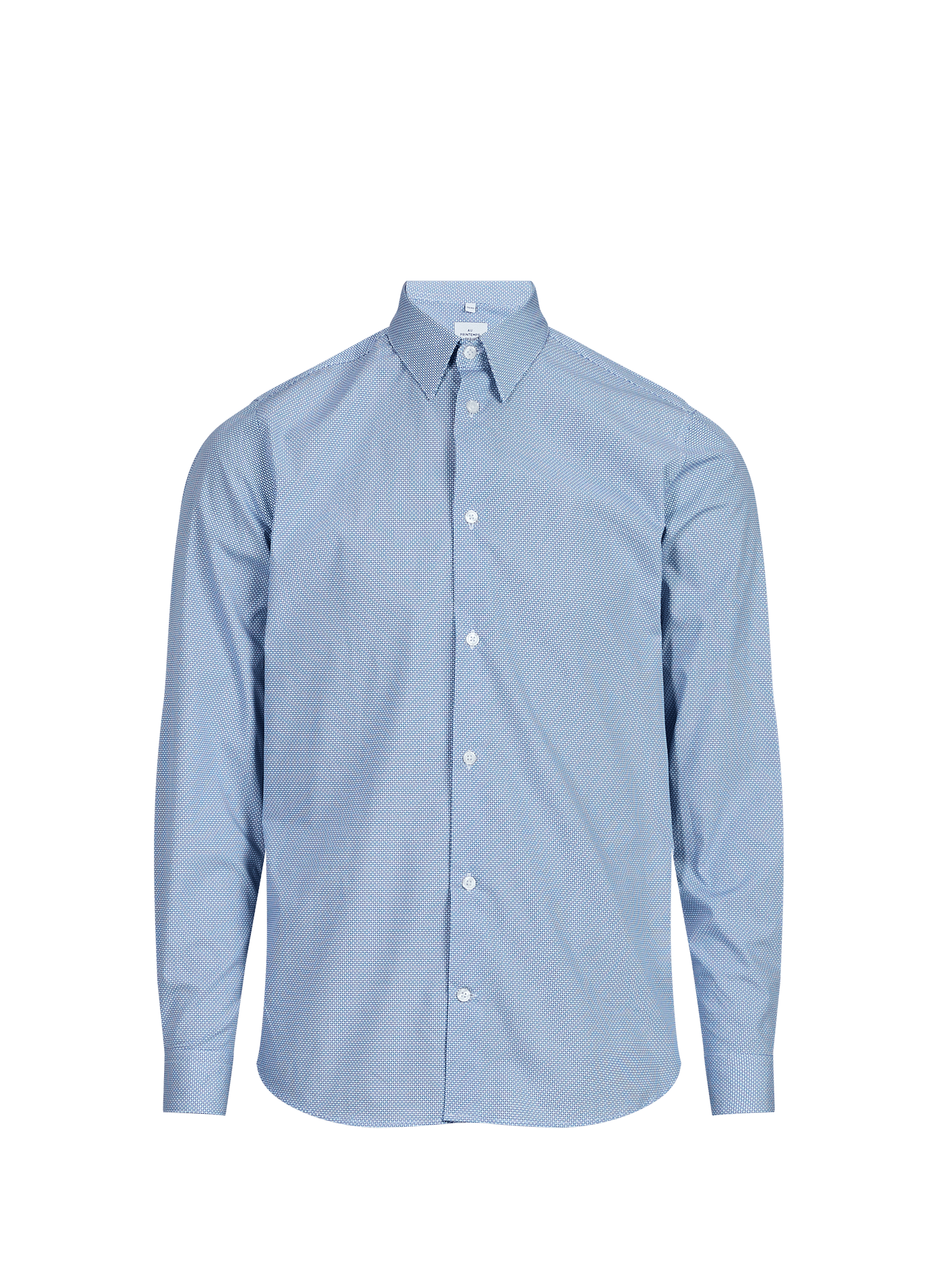 Slim-fit shirt with classic collar in printed cotton icro-s AU PRINTEMPS PARIS Blue