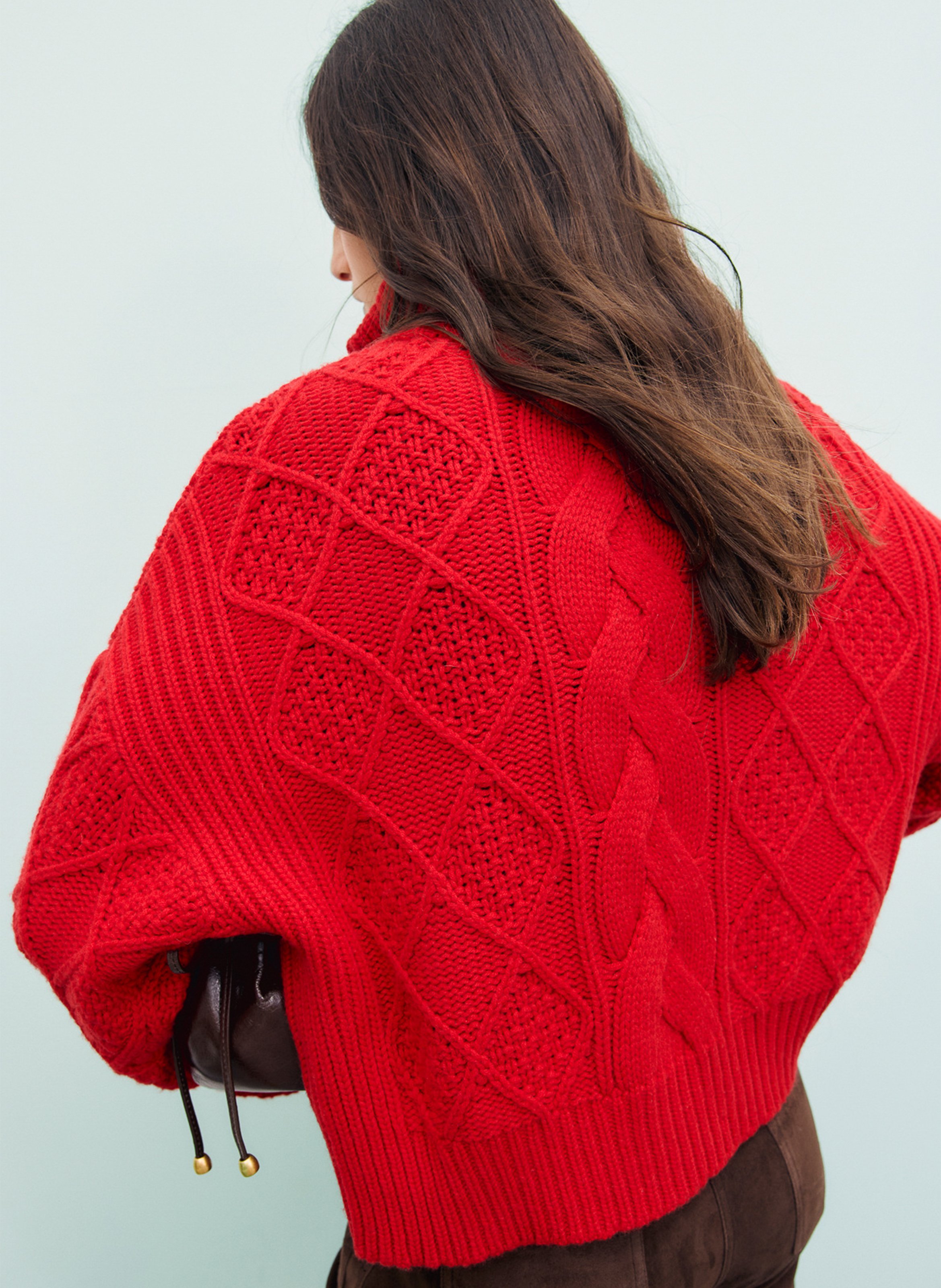 Pull col montant zippé en laine  GERARD DAREL Rouge