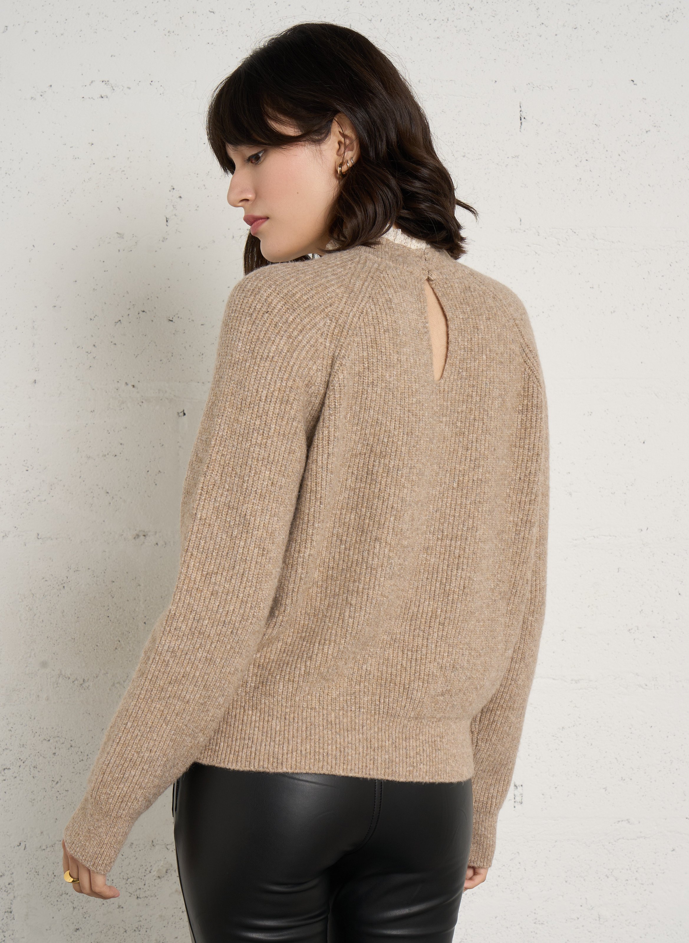 Pull col rond LA PETITE ETOILE Marron