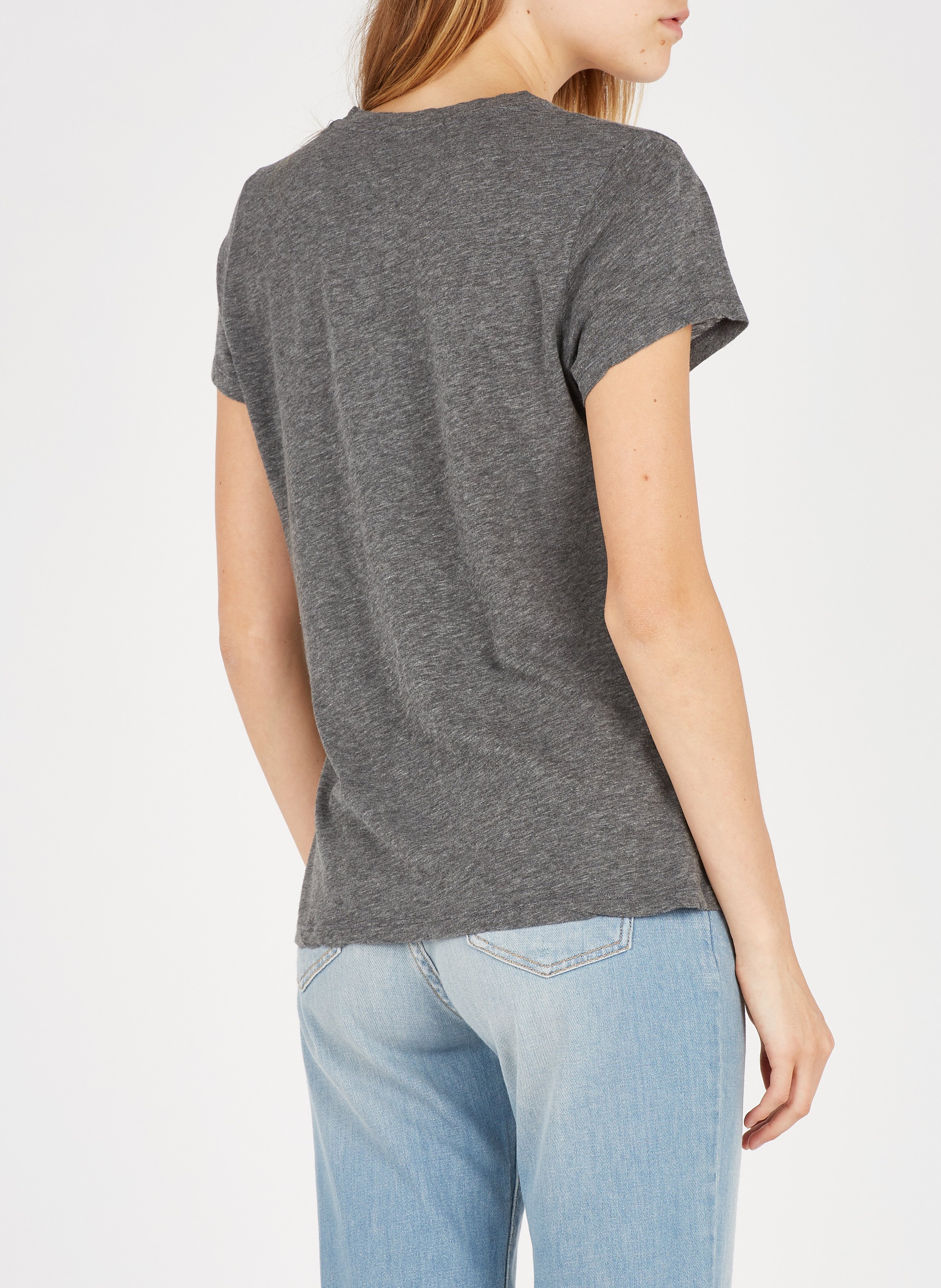 Tee-shirt col rond en coton mélangé AMERICAN VINTAGE Gris