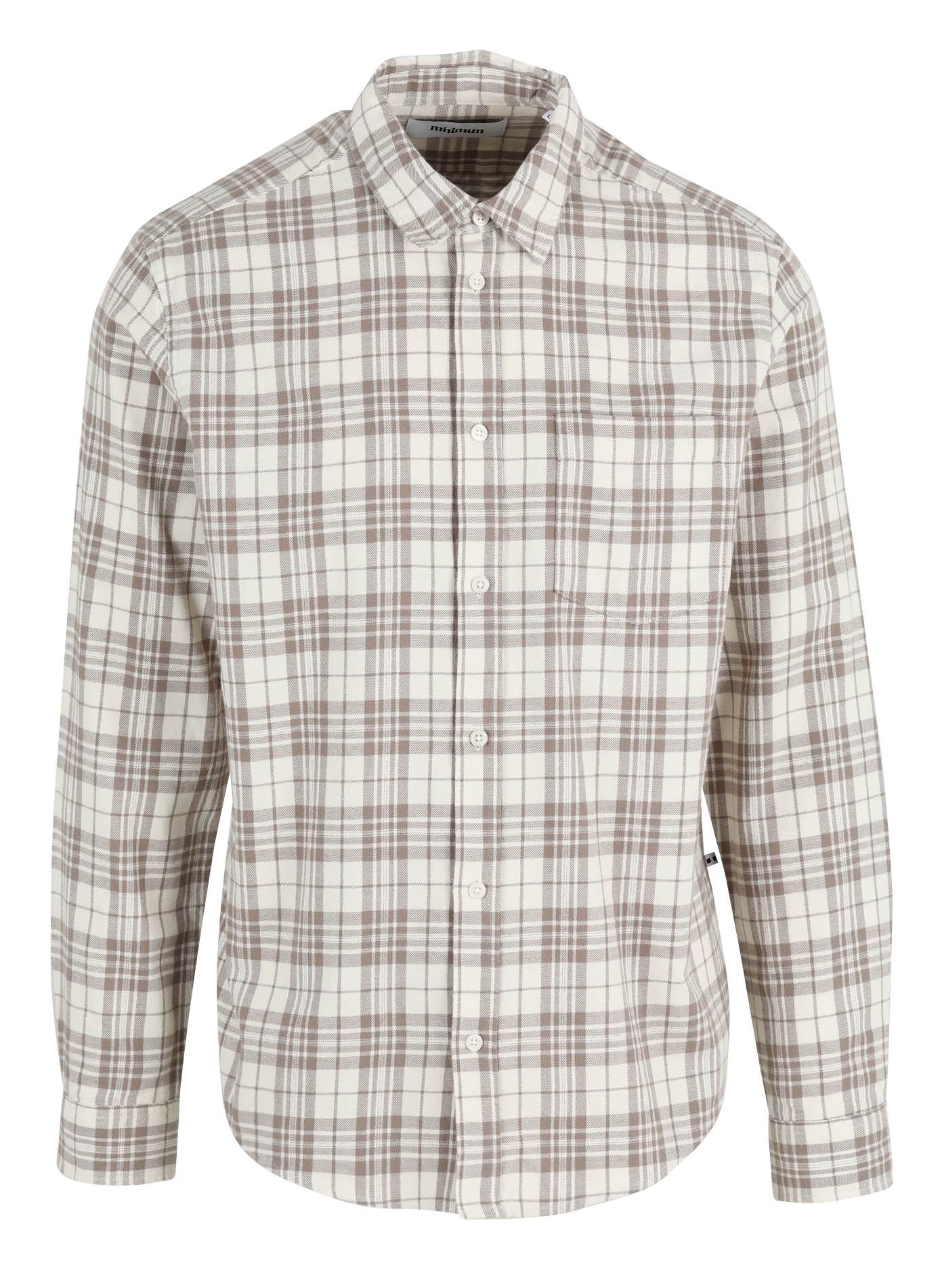 Kariertes Hemd aus Bio-Baumwolle mit klassischem Kragen, Regular Fit MINIMUM Beige