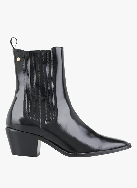 Outlet Cosmoparis France Leather Ankle Boots Noir Cosmoparis Women