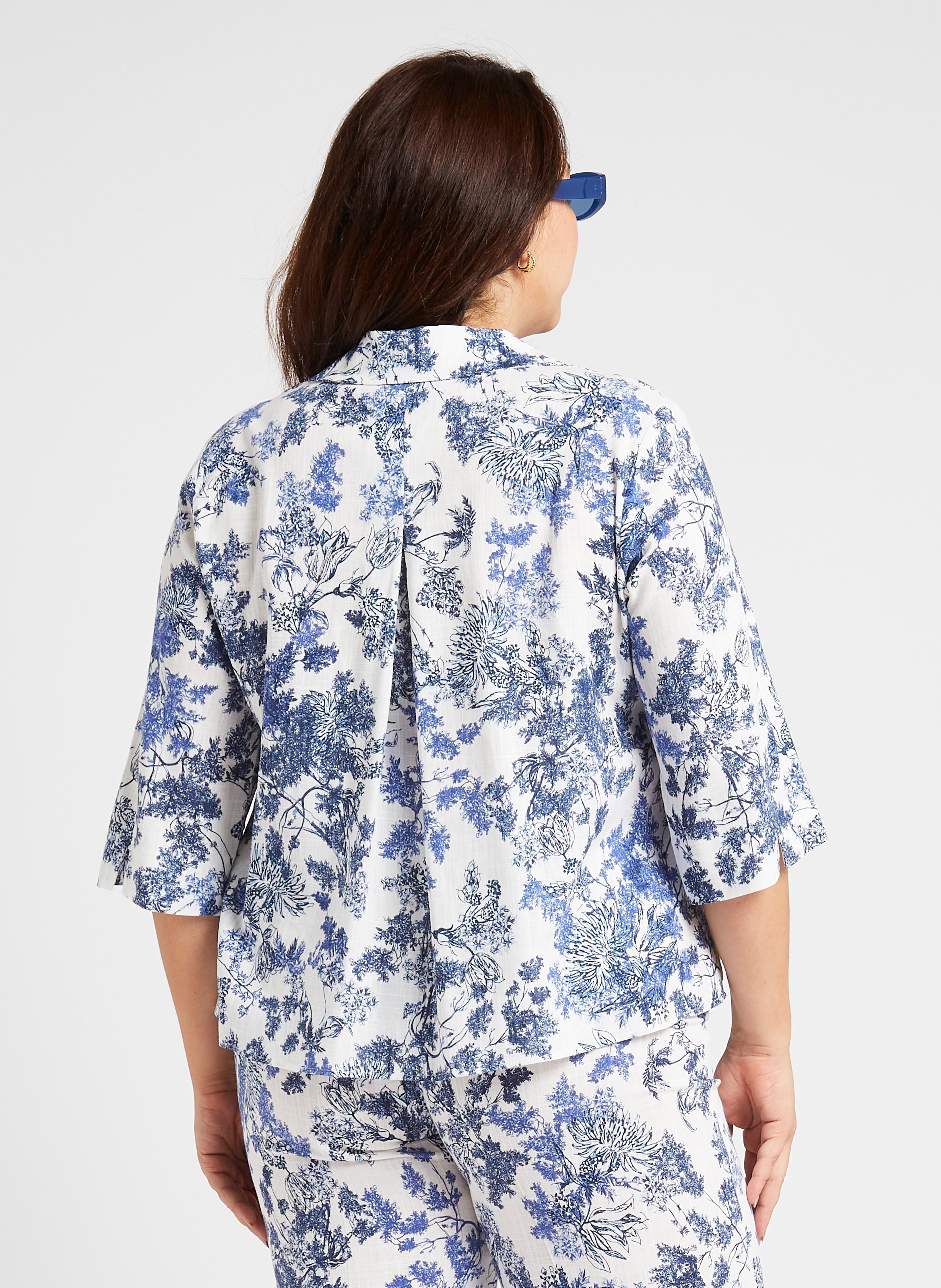 Straight shirt with tailored collar PERSONA by Marina Rinaldi White