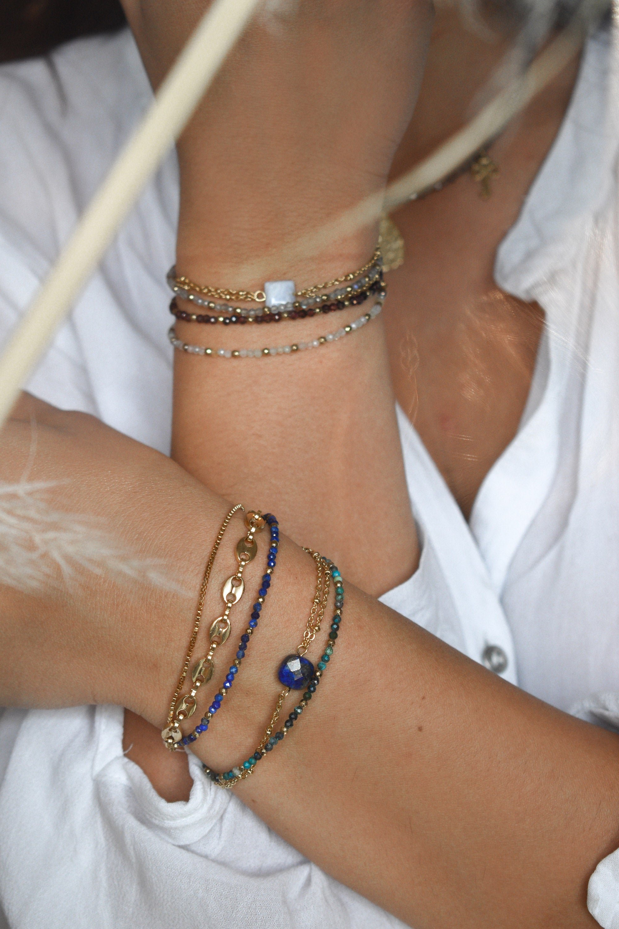 Moonstone bracelet GINANDGER Blue