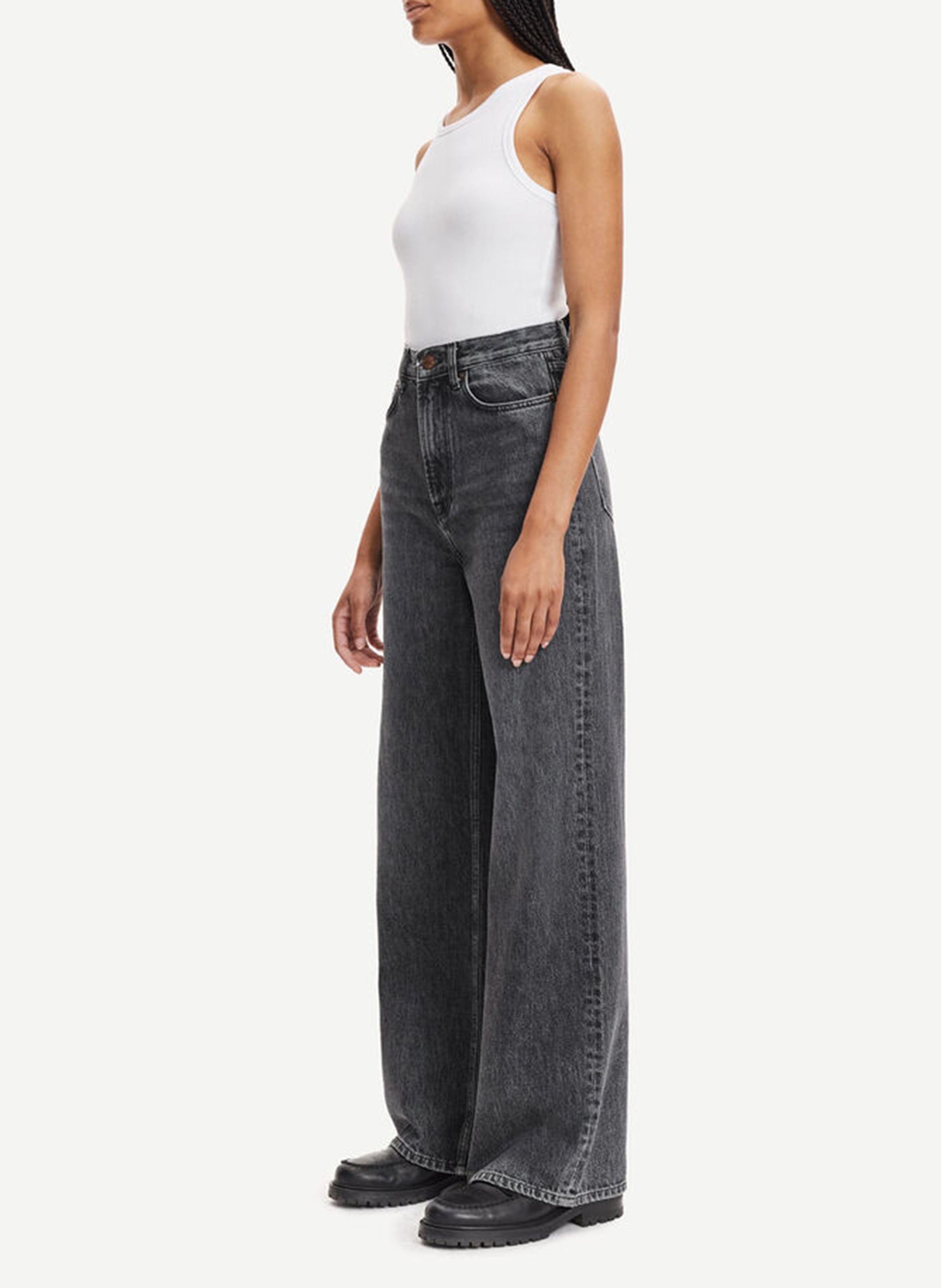 Jean large en coton mélangé SAMSOE SAMSOE Noir