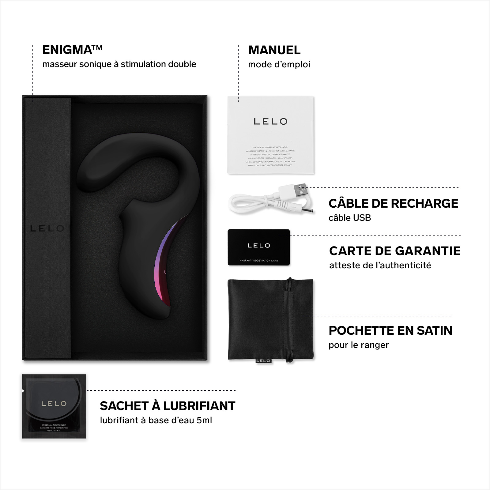 Sonic clitoral stimulator and G-spot vibrator LELO Noir