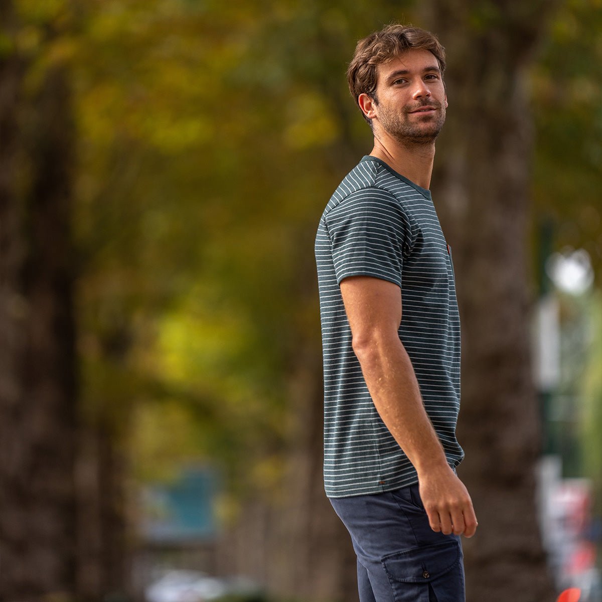 Heavy organic cotton T-shirt BILLYBELT Green