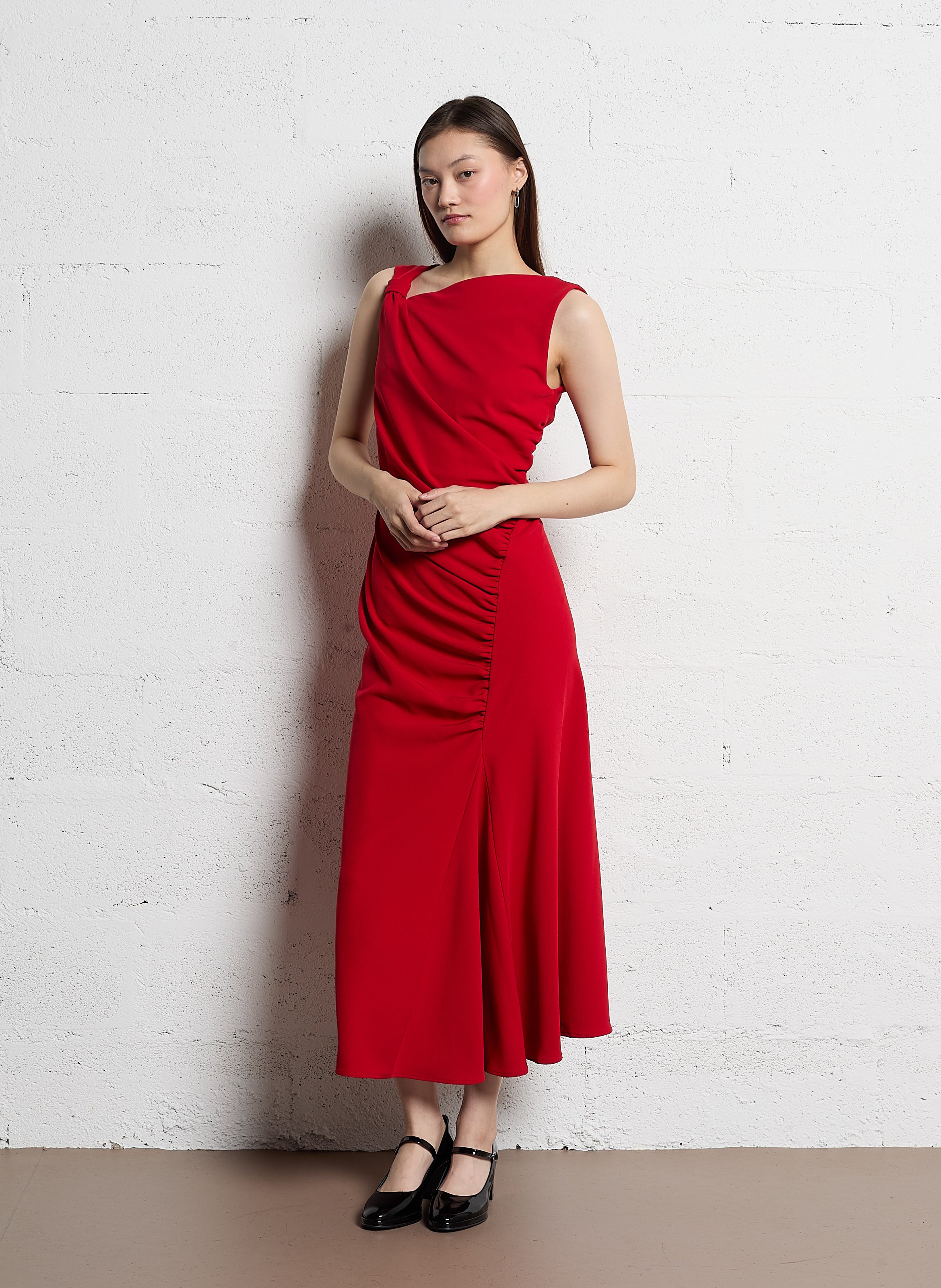 Square Neck Maxi Dress IMPERIAL Red