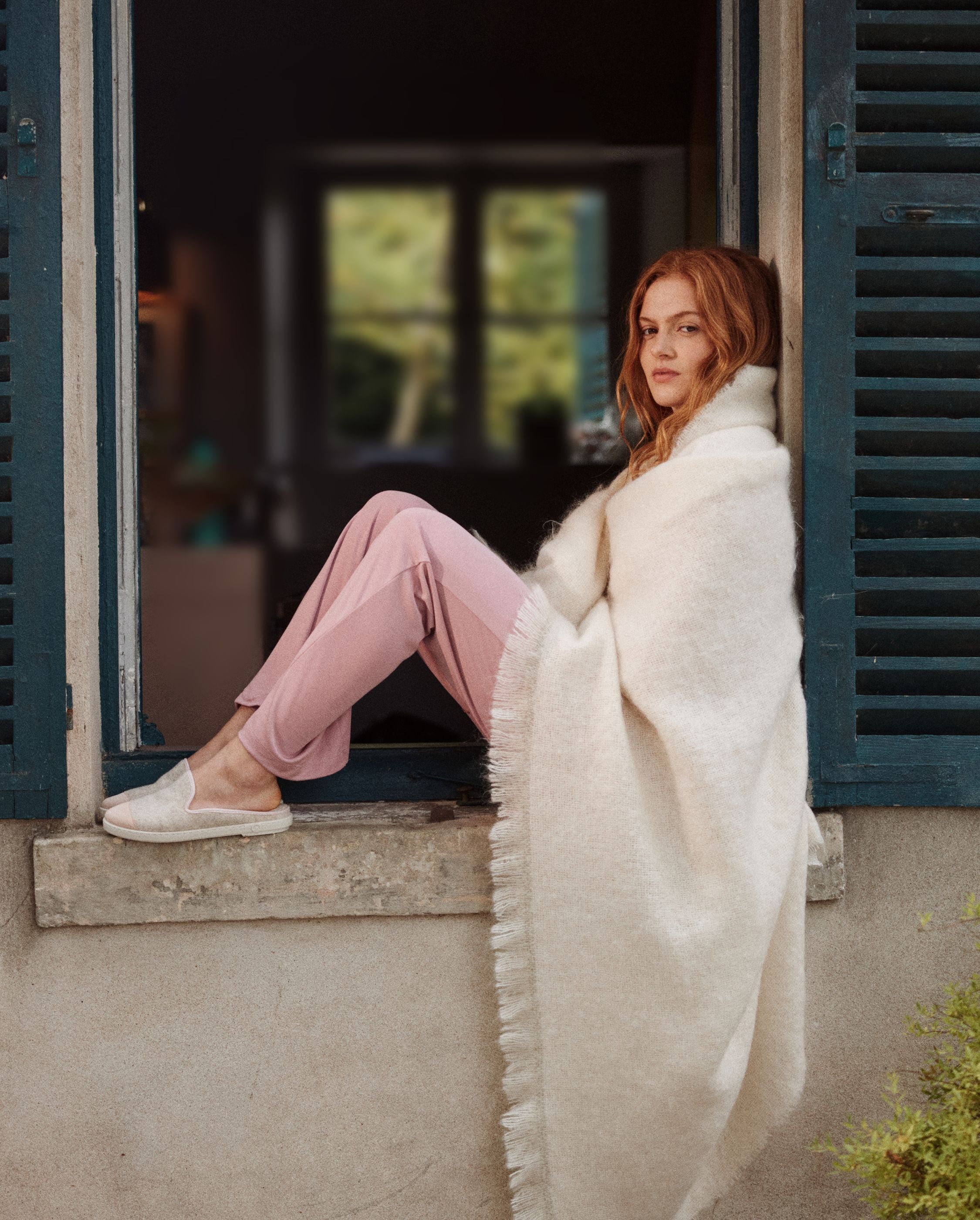 Women's wool mule, powder pink beige ANGARDE Beige