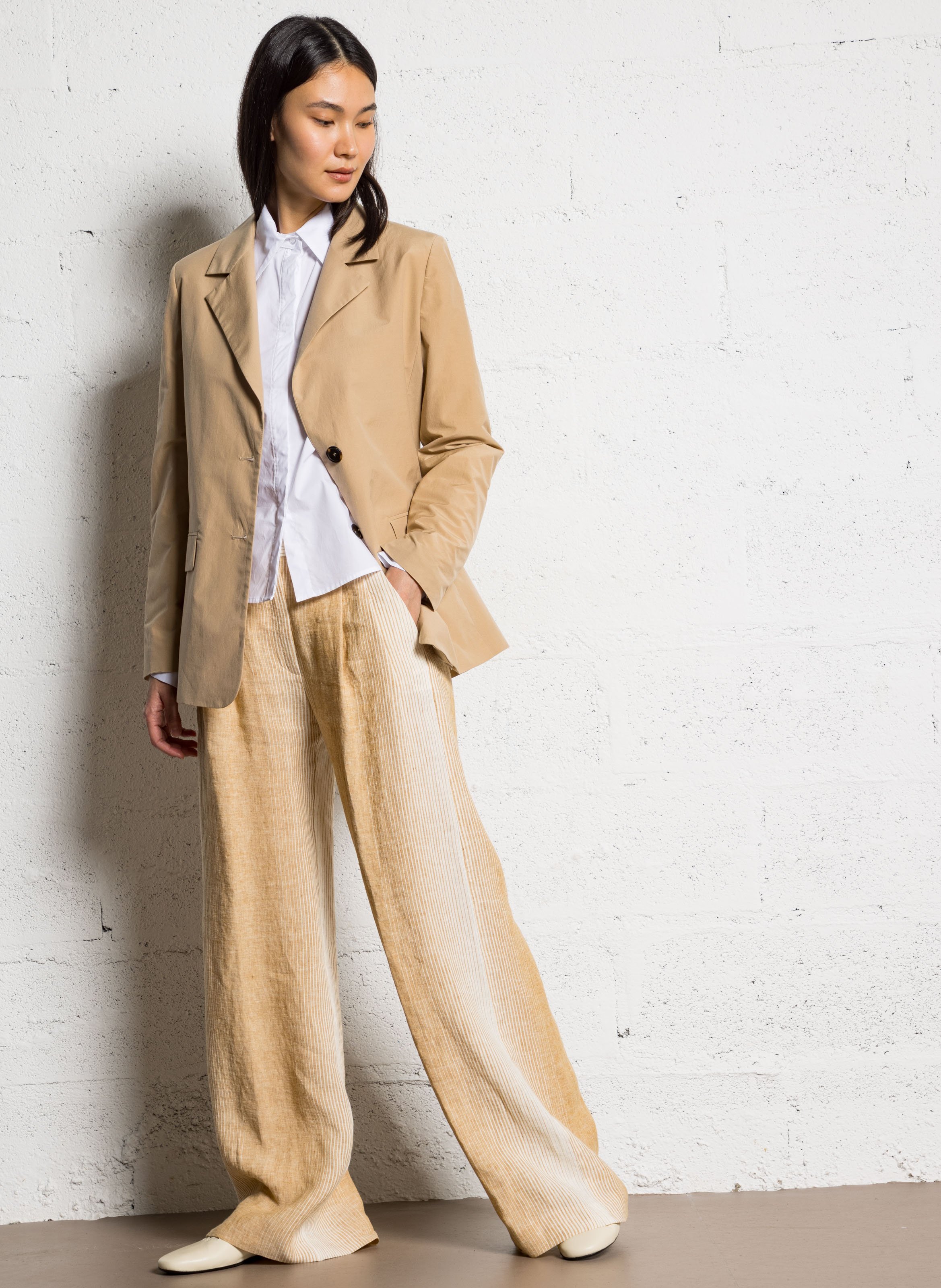 Camisa holgada con lazos de algodón ATTIC AND BARN Blanco