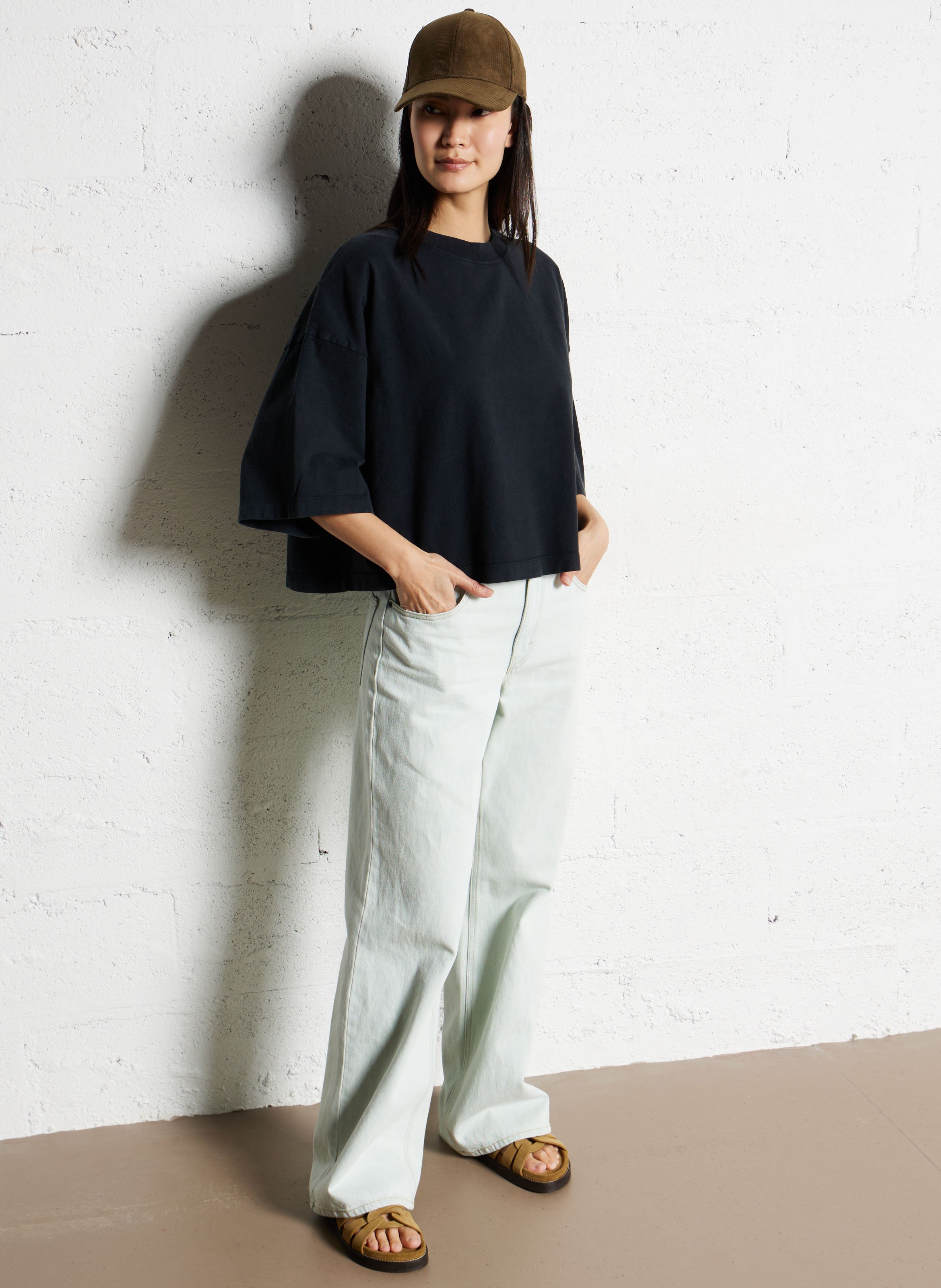 Oversized cotton T-shirt AMERICAN VINTAGE Black