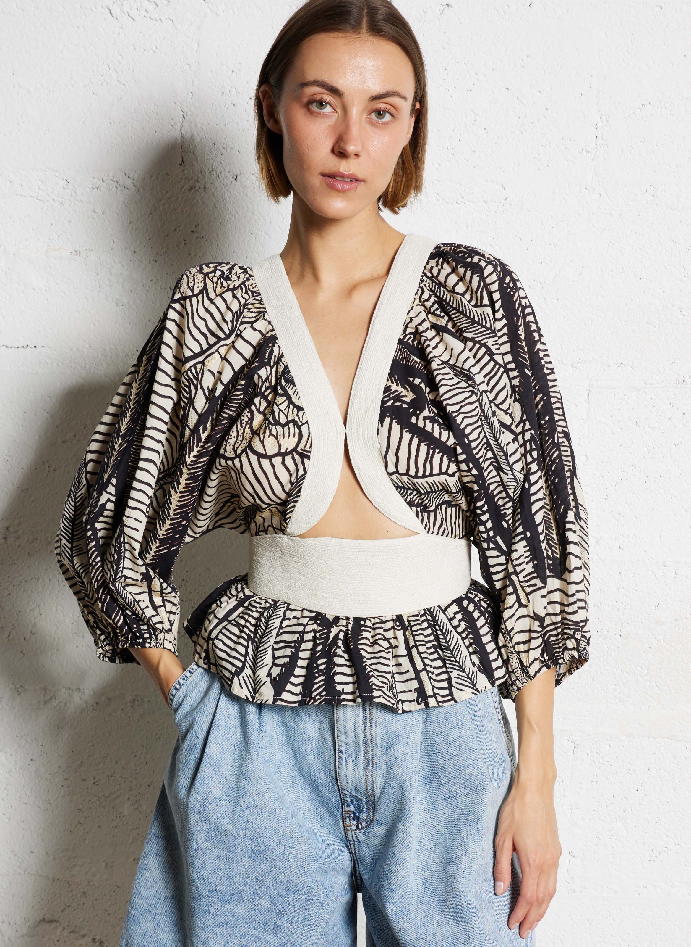 Wide cotton trousers  MES DEMOISELLES Brown